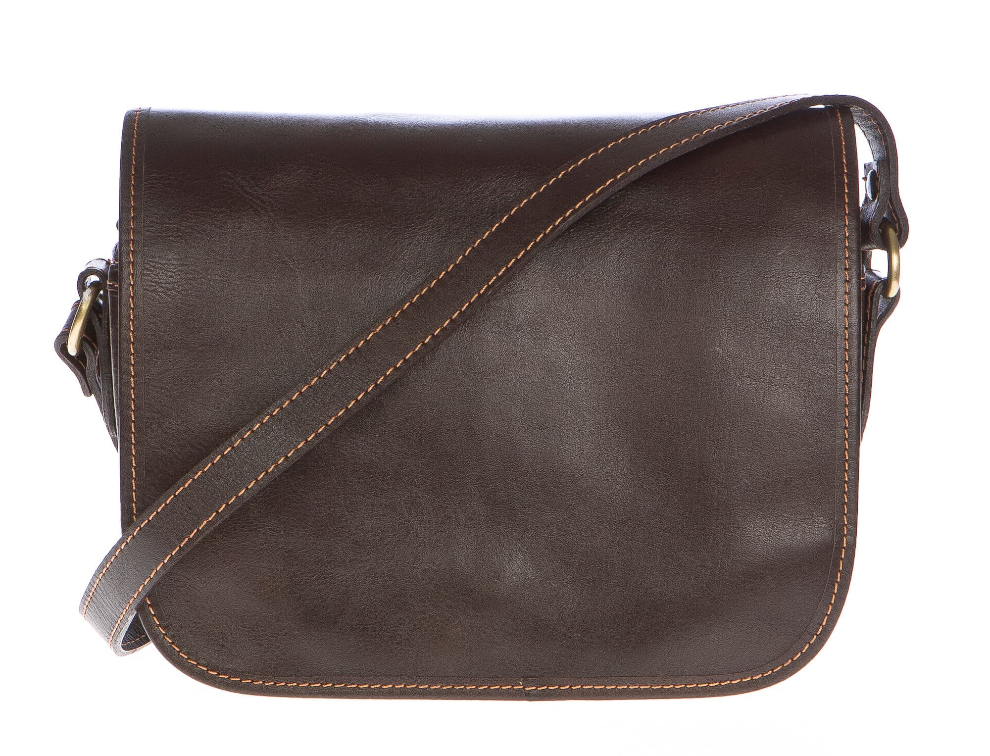 Borsa donna in vera pelle CHIAROSCURO mod. PERLA colore TESTA DI MORO Made in Italy (Borsa)