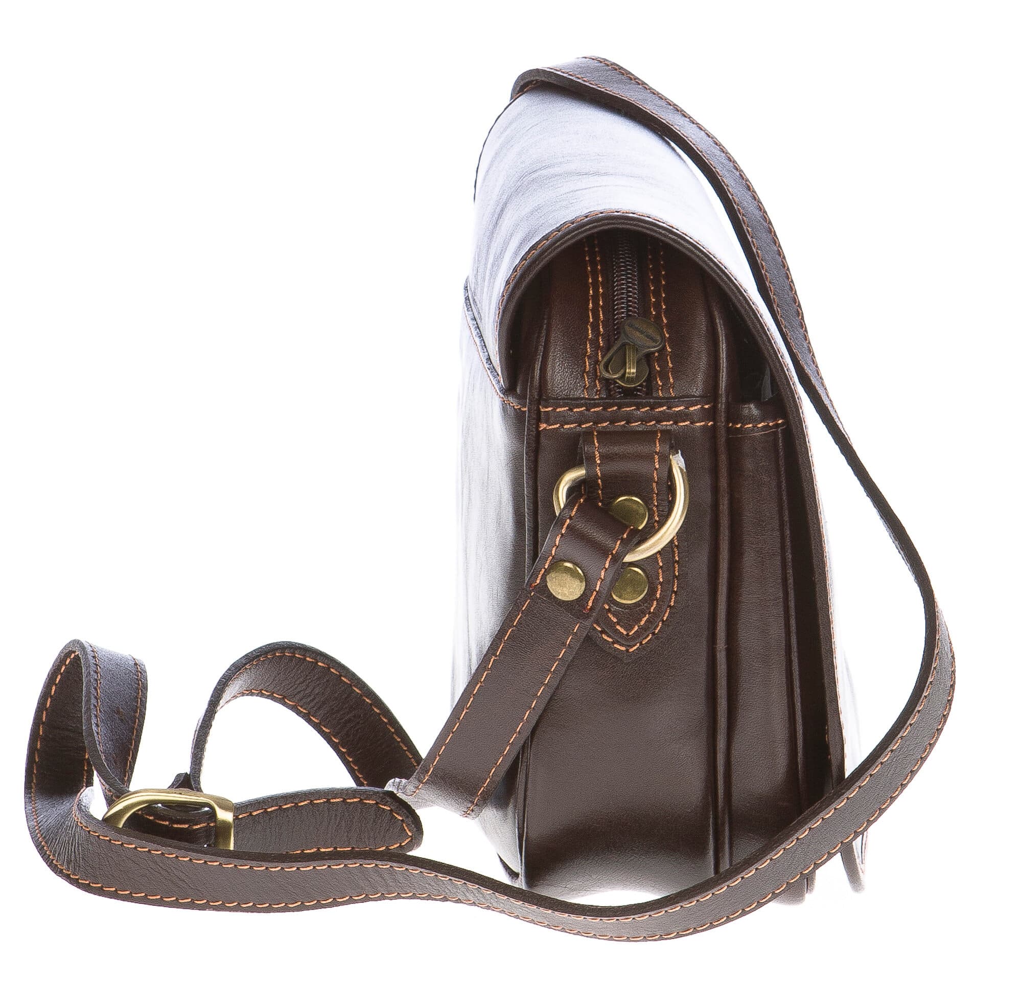 Borsa donna in vera pelle CHIAROSCURO mod. PERLA colore TESTA DI MORO Made in Italy (Borsa)