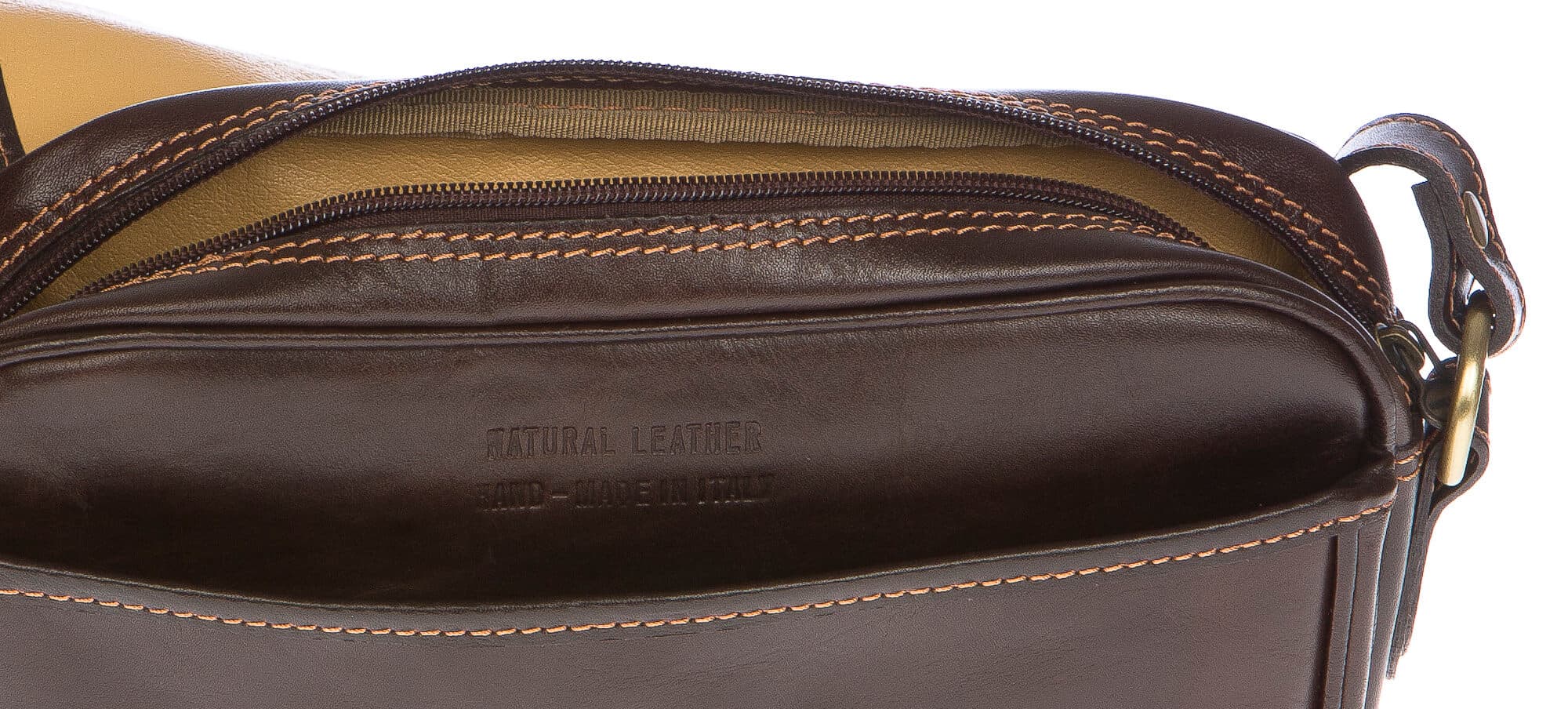 Borsa donna in vera pelle CHIAROSCURO mod. PERLA colore TESTA DI MORO Made in Italy (Borsa)