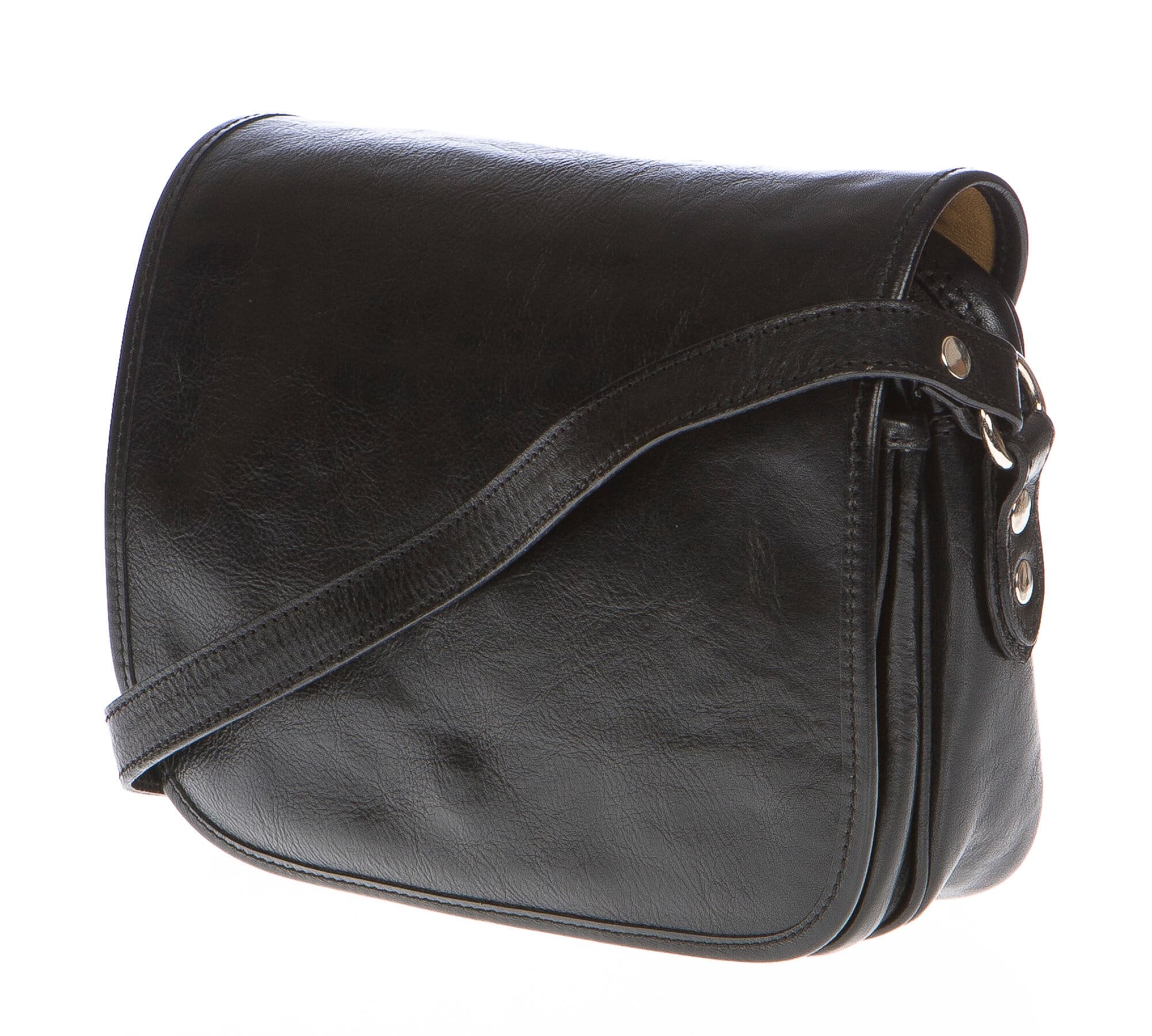 Borsa donna in vera pelle CHIAROSCURO mod. PERLA colore NERO Made in Italy (Borsa)