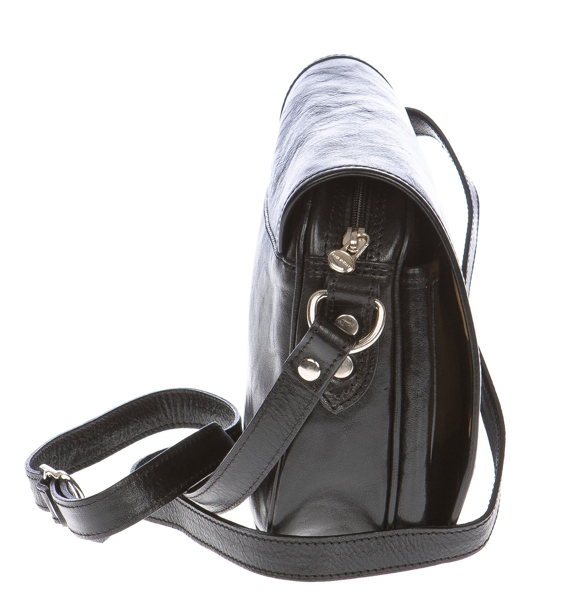 Borsa donna in vera pelle CHIAROSCURO mod. PERLA colore NERO Made in Italy (Borsa)