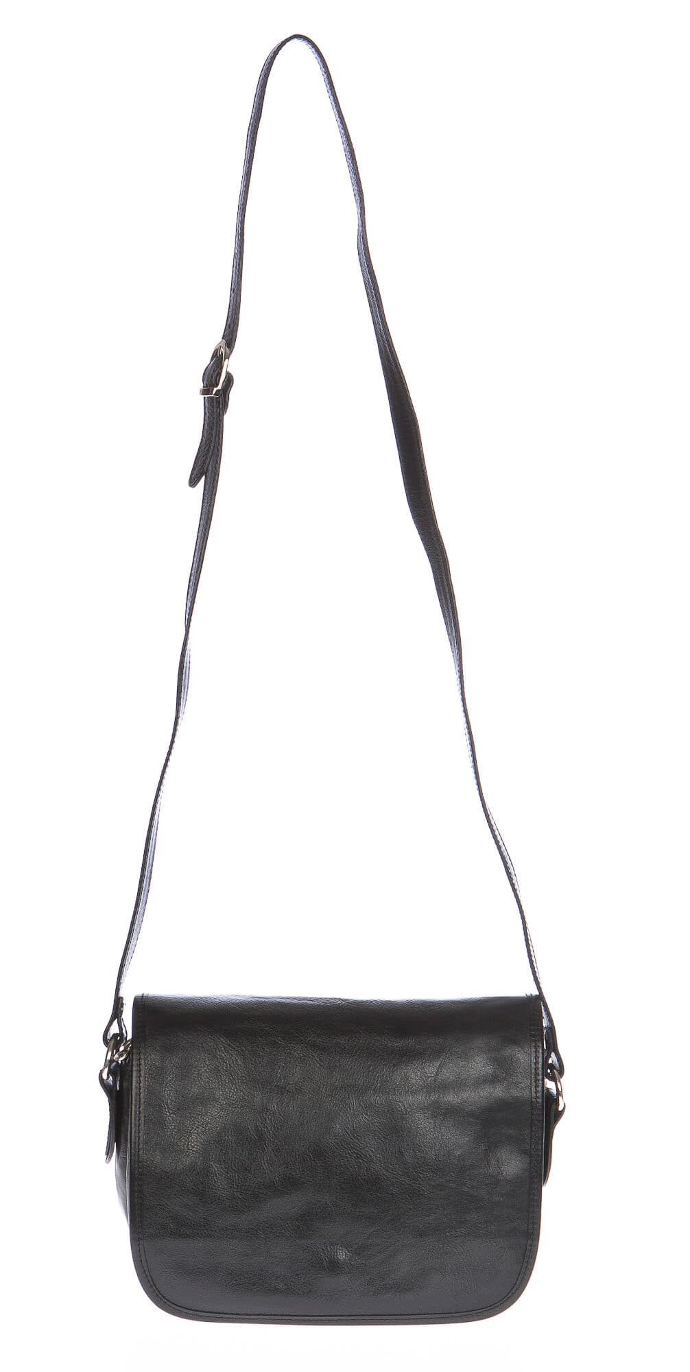 Borsa donna in vera pelle CHIAROSCURO mod. PERLA colore NERO Made in Italy (Borsa)