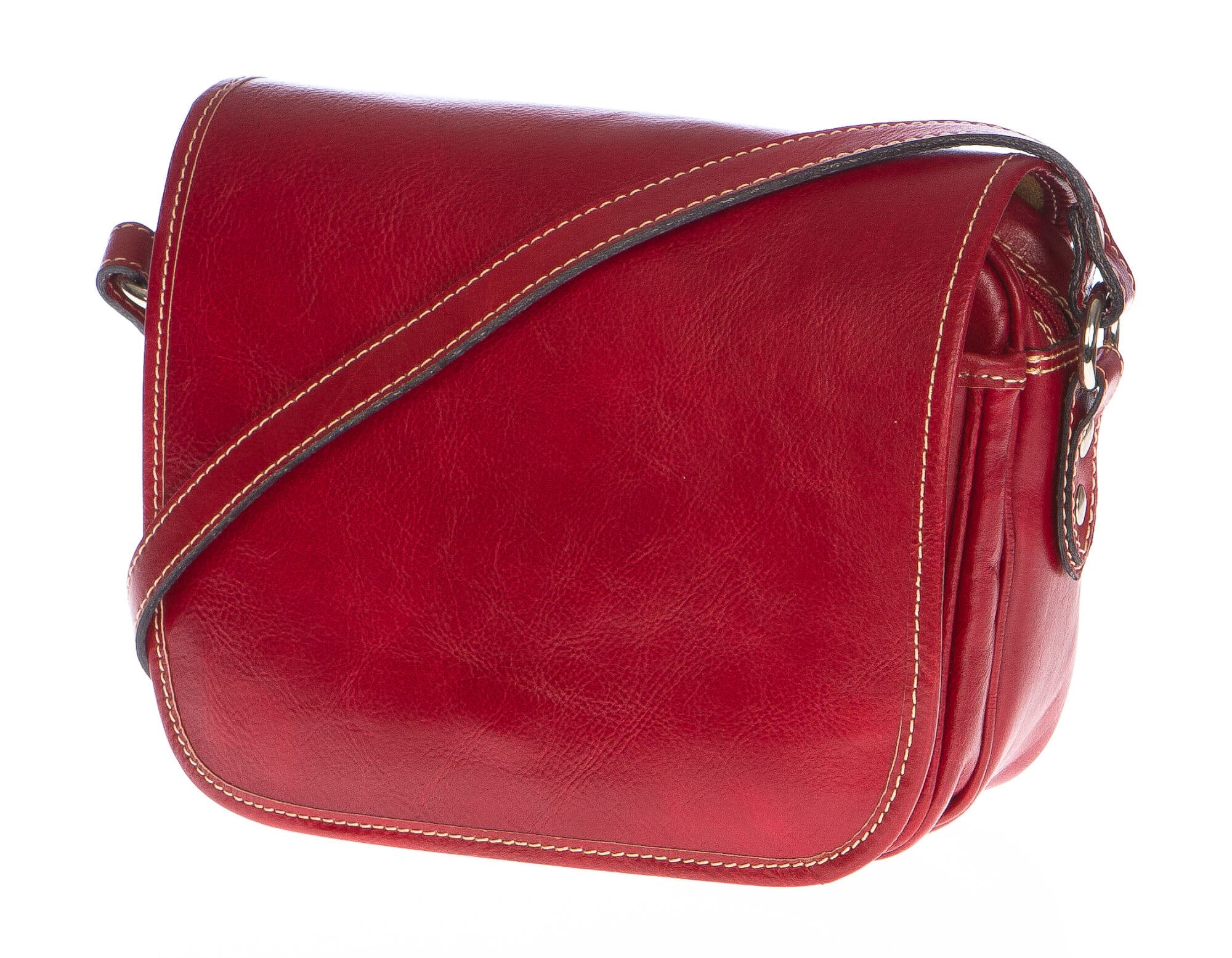 Borsa donna in vera pelle CHIAROSCURO mod. PERLA colore ROSSO Made in Italy (Borsa)