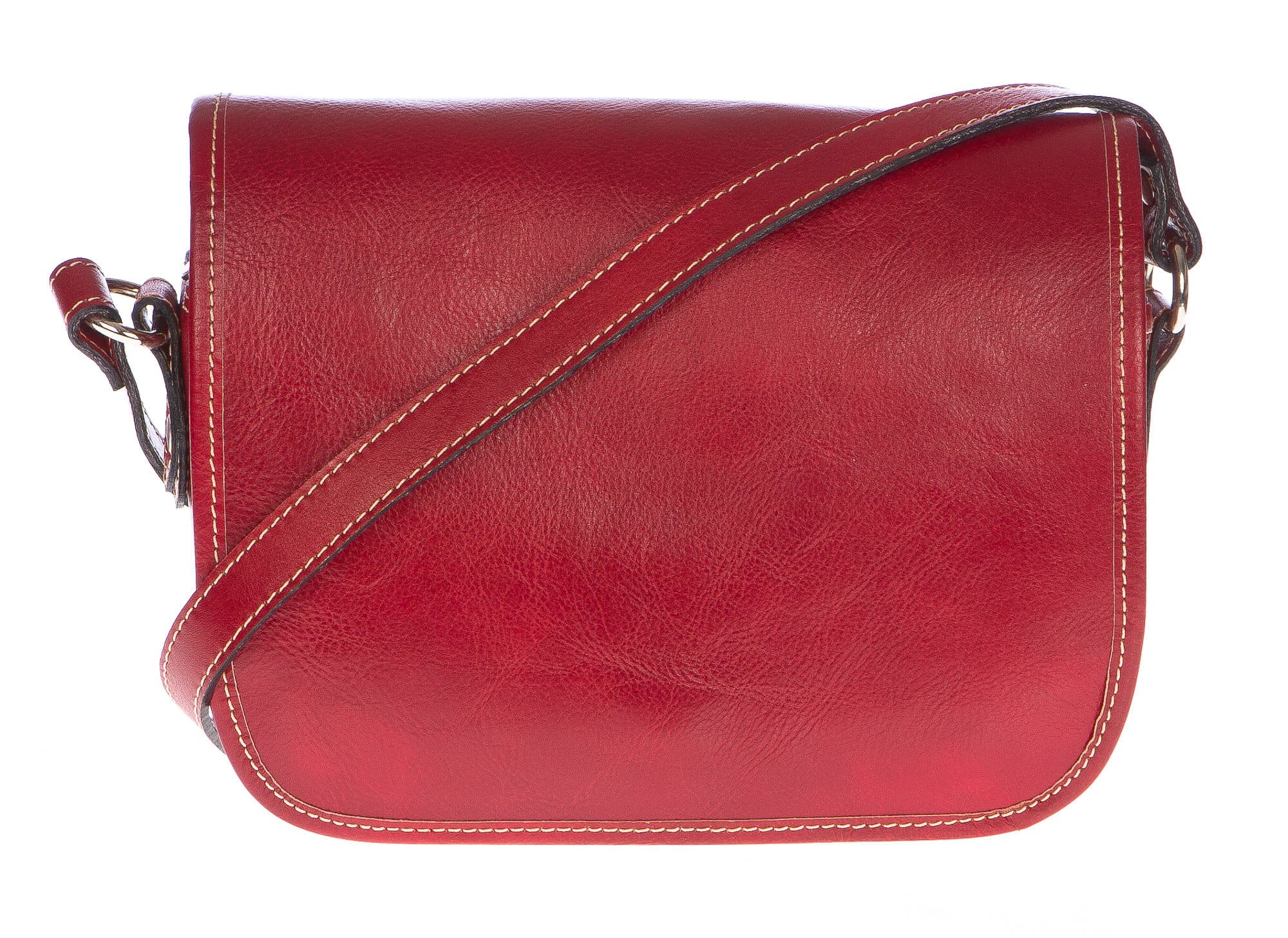 Borsa donna in vera pelle CHIAROSCURO mod. PERLA colore ROSSO Made in Italy (Borsa)