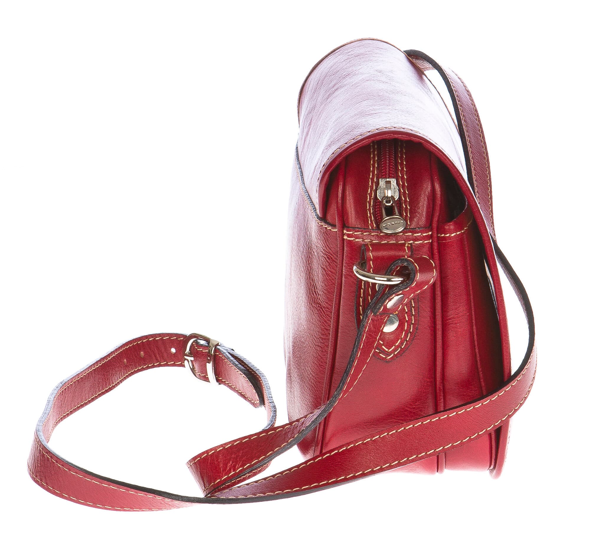 Borsa donna in vera pelle CHIAROSCURO mod. PERLA colore ROSSO Made in Italy (Borsa)