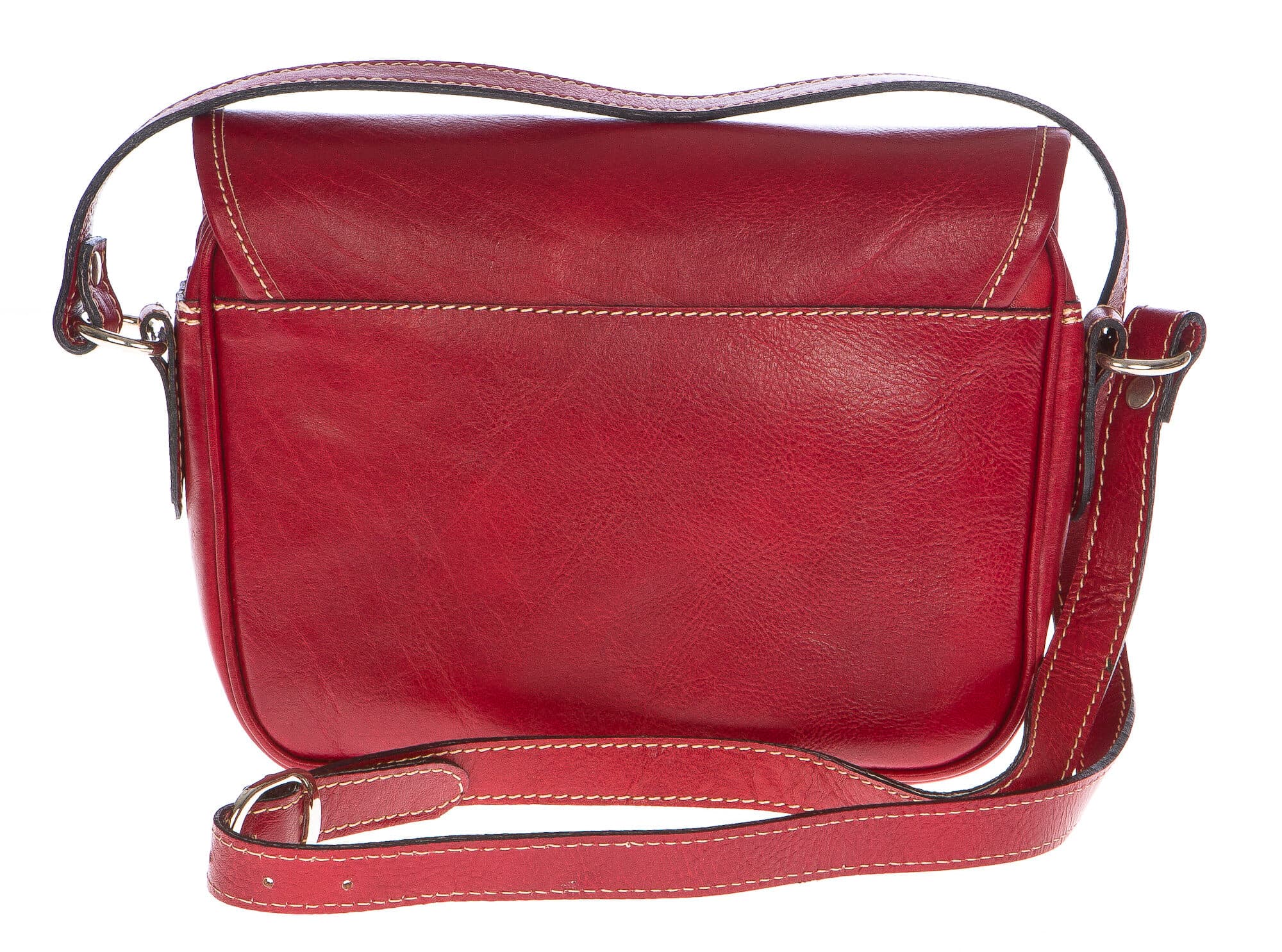 Borsa donna in vera pelle CHIAROSCURO mod. PERLA colore ROSSO Made in Italy (Borsa)
