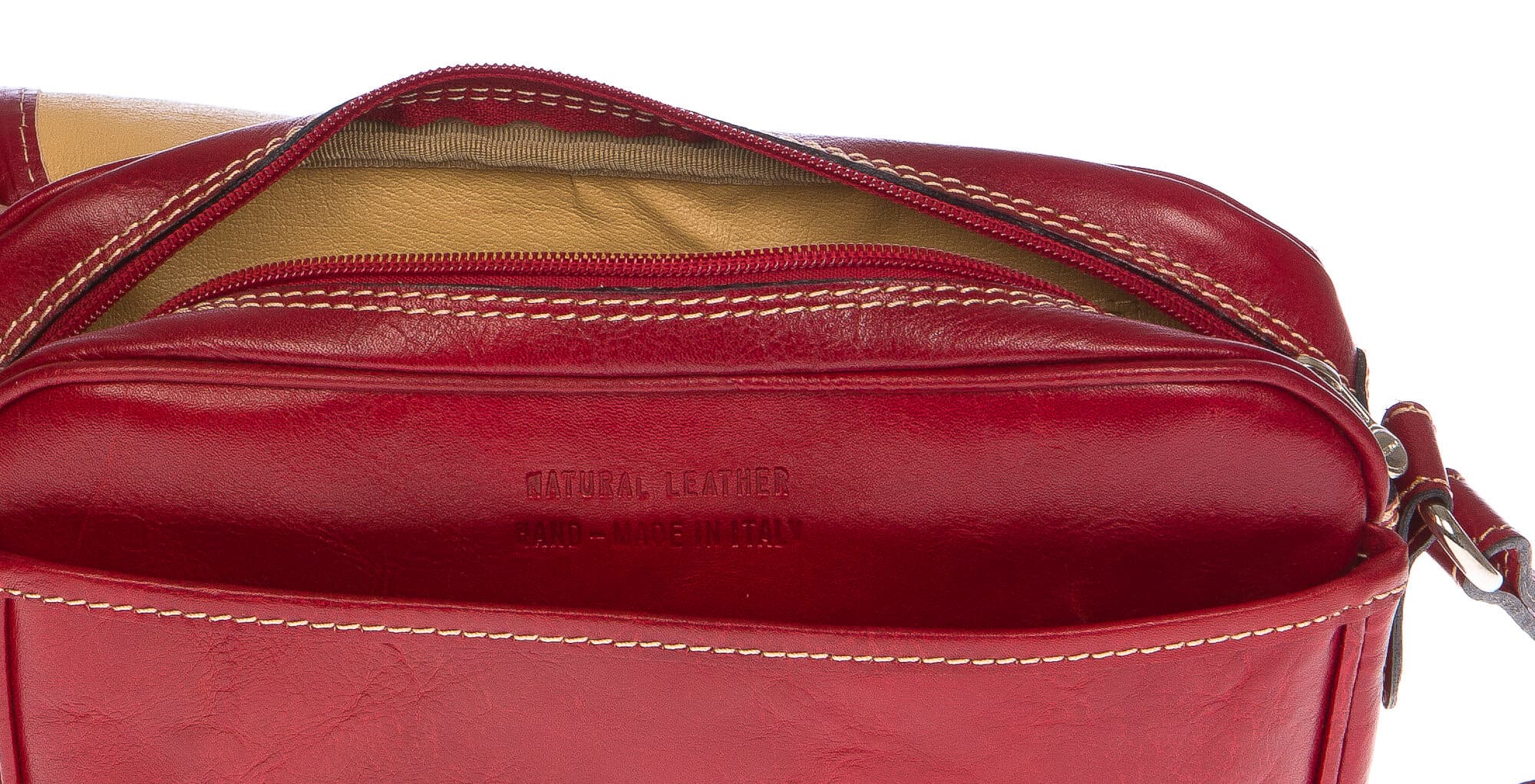 Borsa donna in vera pelle CHIAROSCURO mod. PERLA colore ROSSO Made in Italy (Borsa)