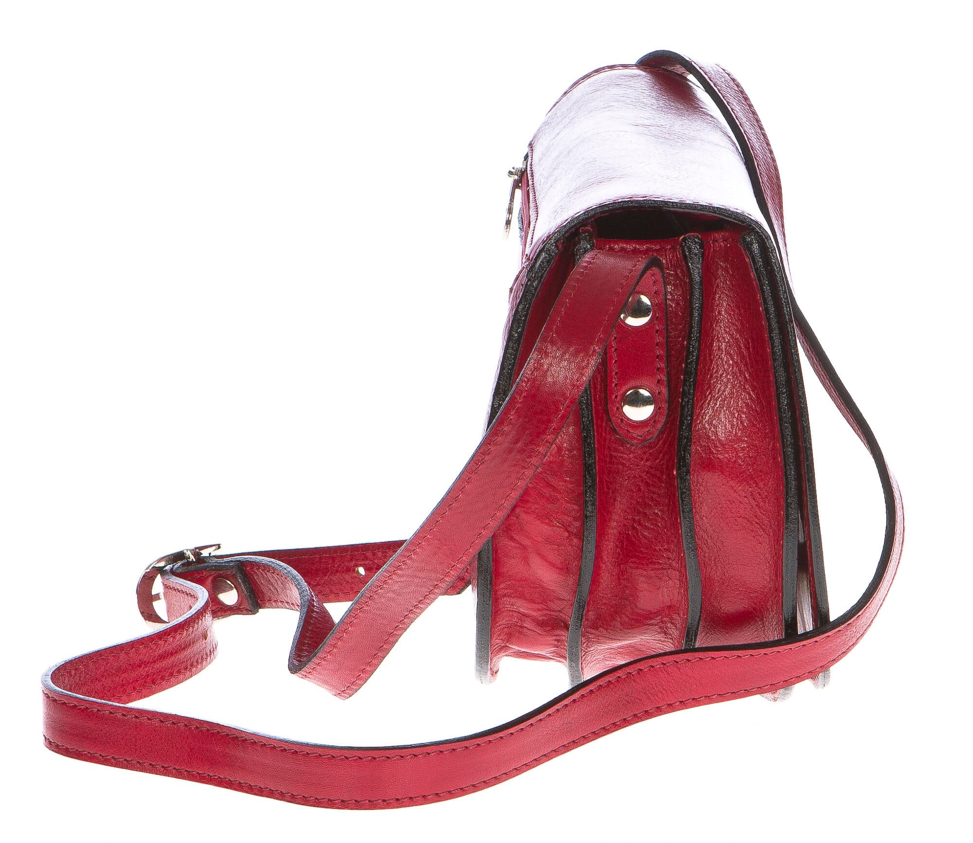 Borsa donna in vera pelle CHIAROSCURO mod. NOEMI colore ROSSO, borsa Tolfa, Made in Italy