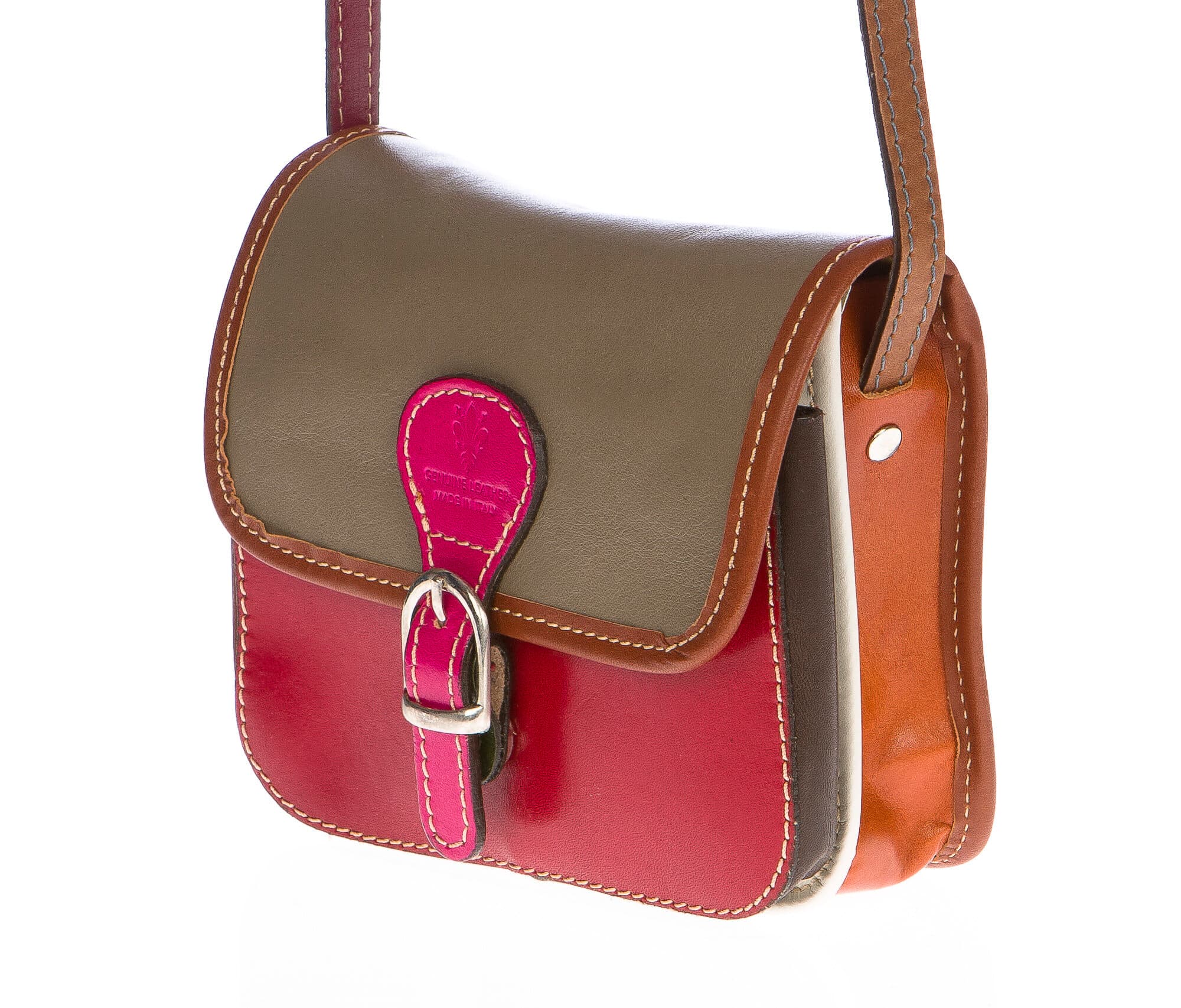 Borsa donna in vera pelle CHIAROSCURO mod. RAMONA colore MULTICOLORE Made in Italy (Borsa