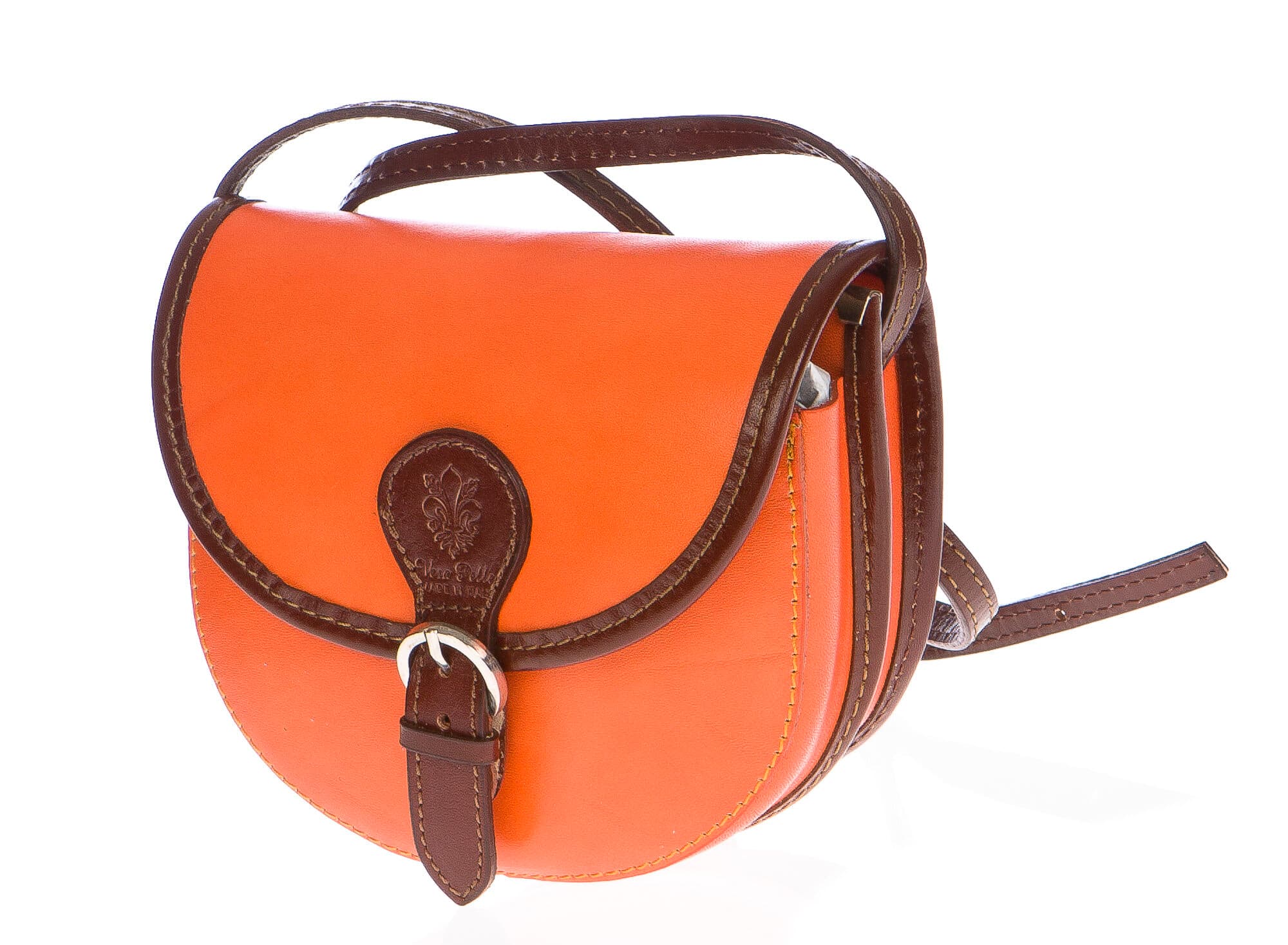 Borsa donna in vera pelle CHIAROSCURO mod. RAMONA colore ARANCIO Made in Italy (Borsa)