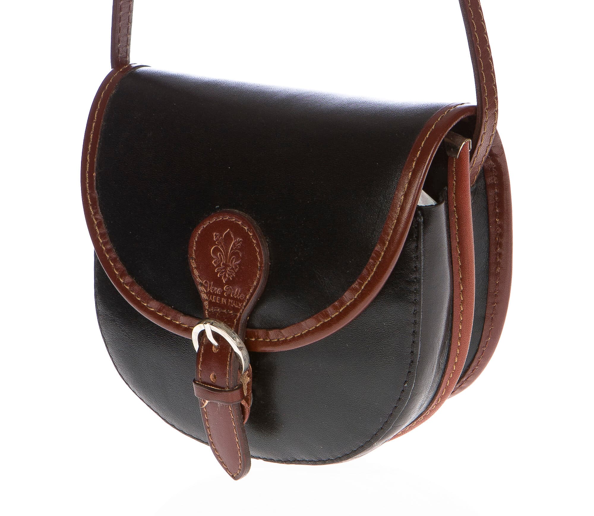 Borsa donna in vera pelle CHIAROSCURO mod. RAMONA colore NERO Made in Italy (Borsa