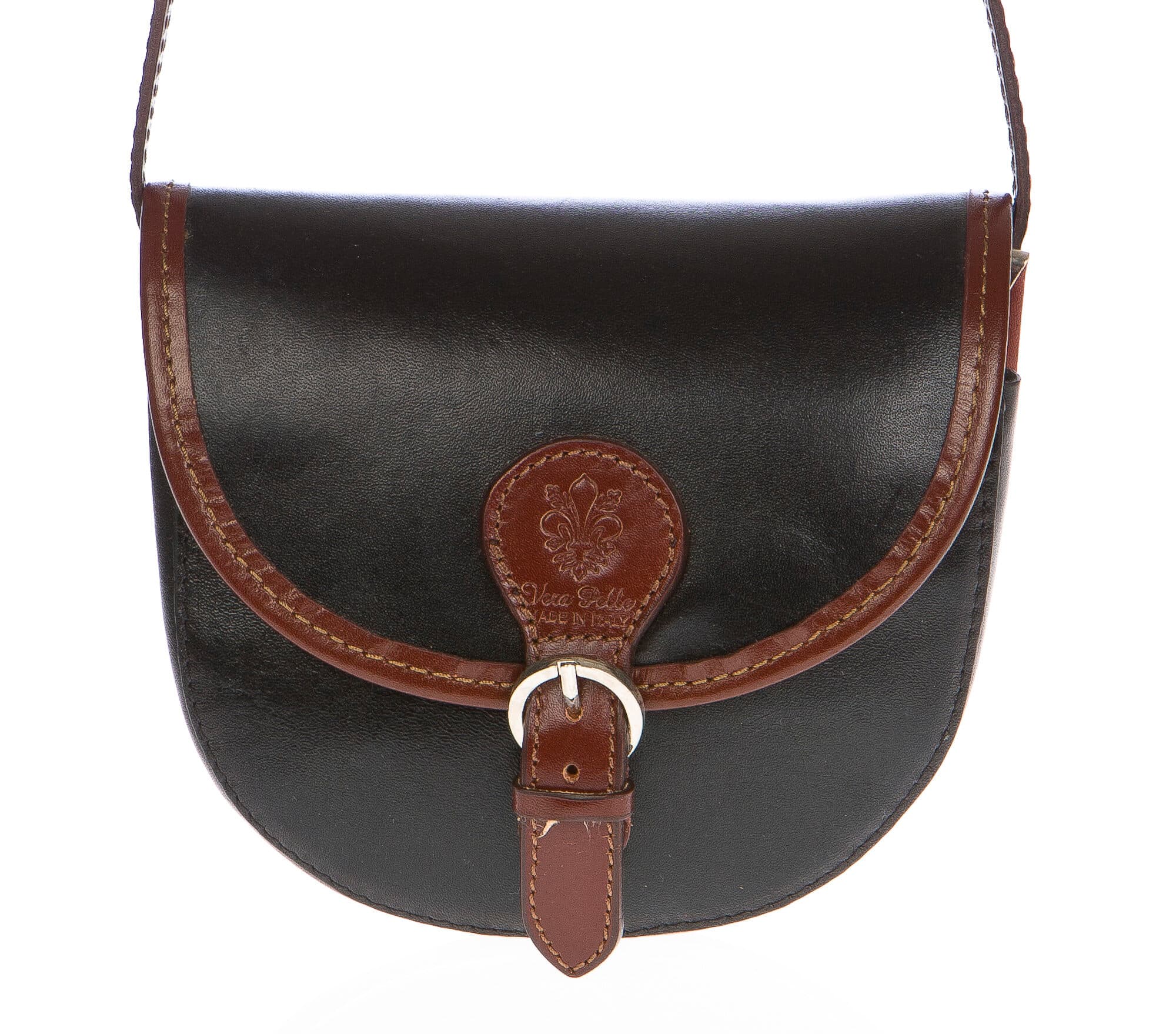 Borsa donna in vera pelle CHIAROSCURO mod. RAMONA colore NERO Made in Italy (Borsa