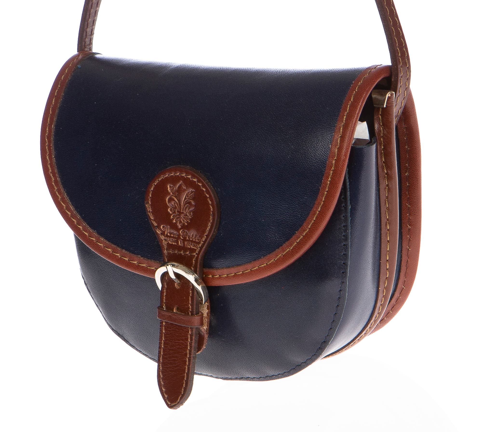 Borsa donna in vera pelle CHIAROSCURO mod. RAMONA colore BLU Made in Italy (Borsa