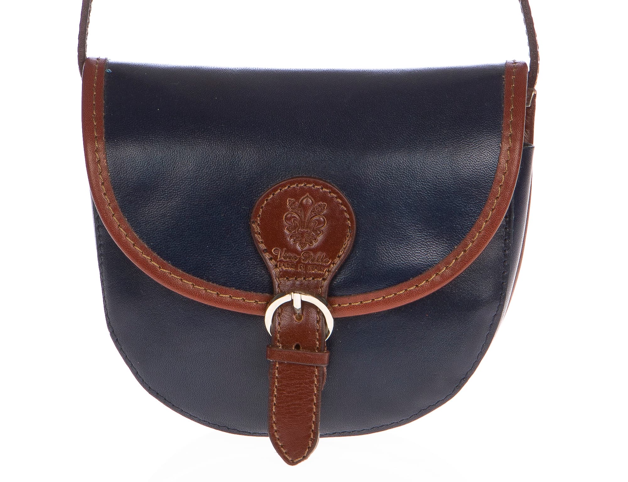 Borsa donna in vera pelle CHIAROSCURO mod. RAMONA colore BLU Made in Italy (Borsa
