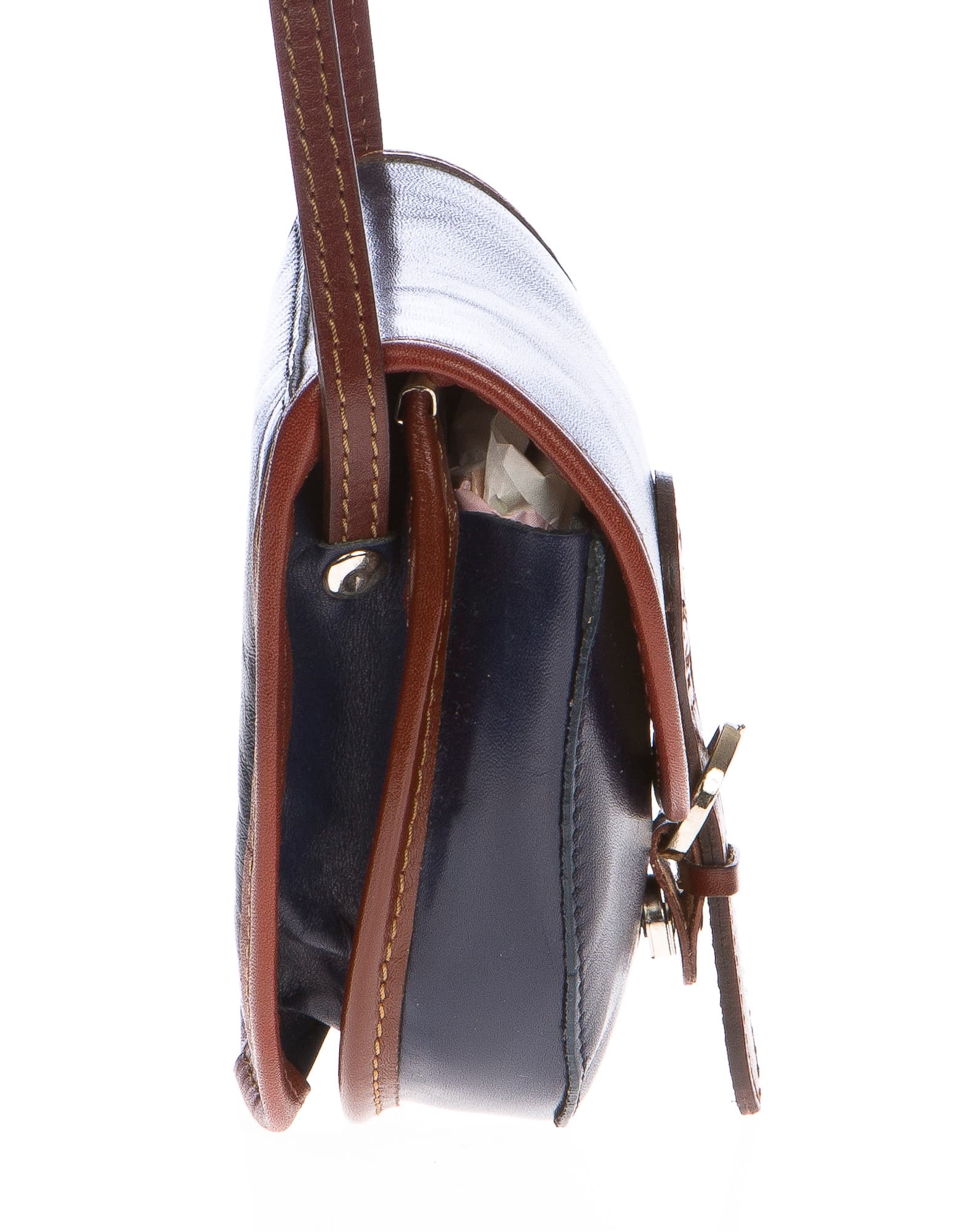 Borsa donna in vera pelle CHIAROSCURO mod. RAMONA colore BLU Made in Italy (Borsa