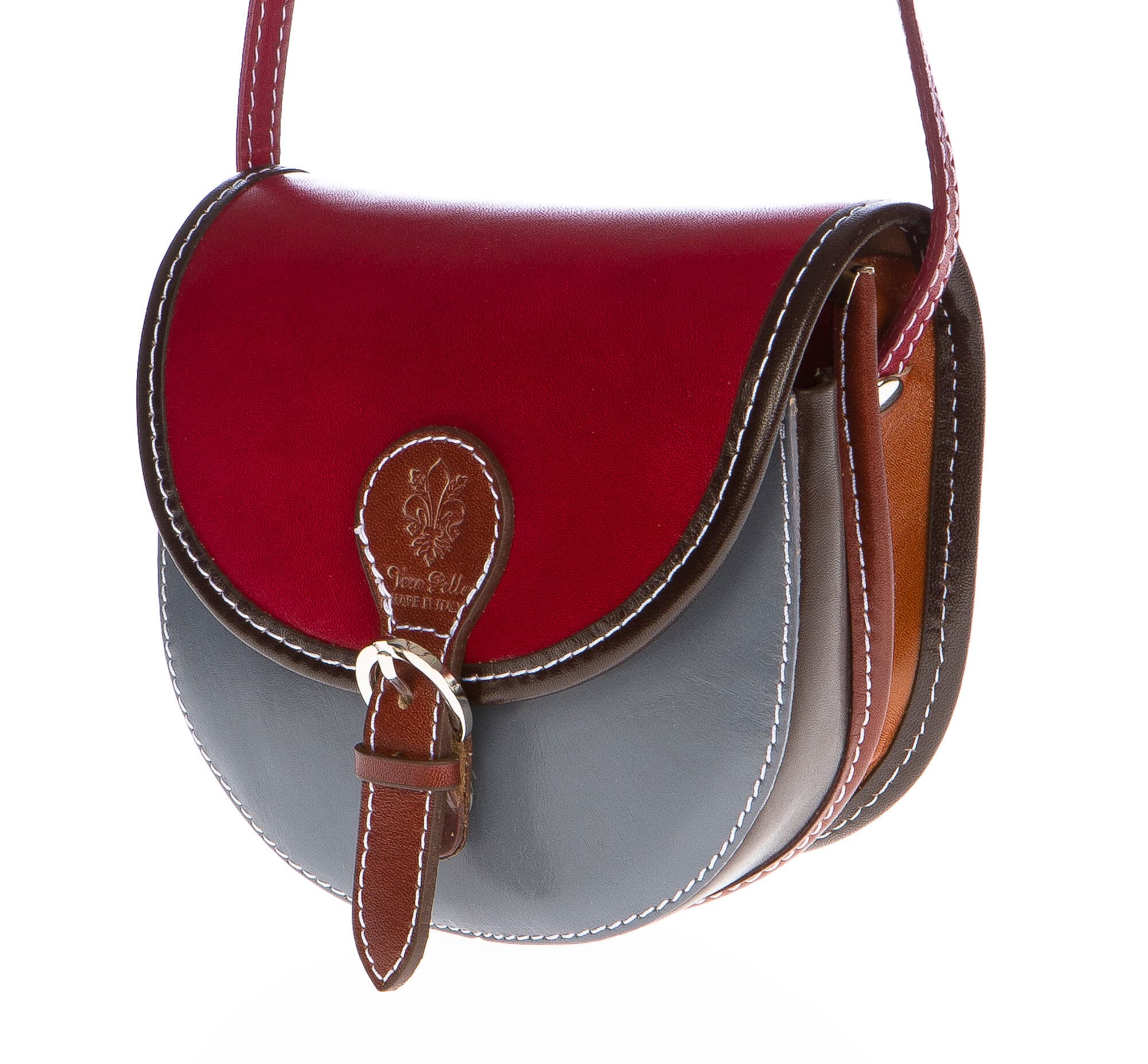 Borsa donna in vera pelle CHIAROSCURO mod. RAMONA colore MULTICOLORE Made in Italy (Borsa