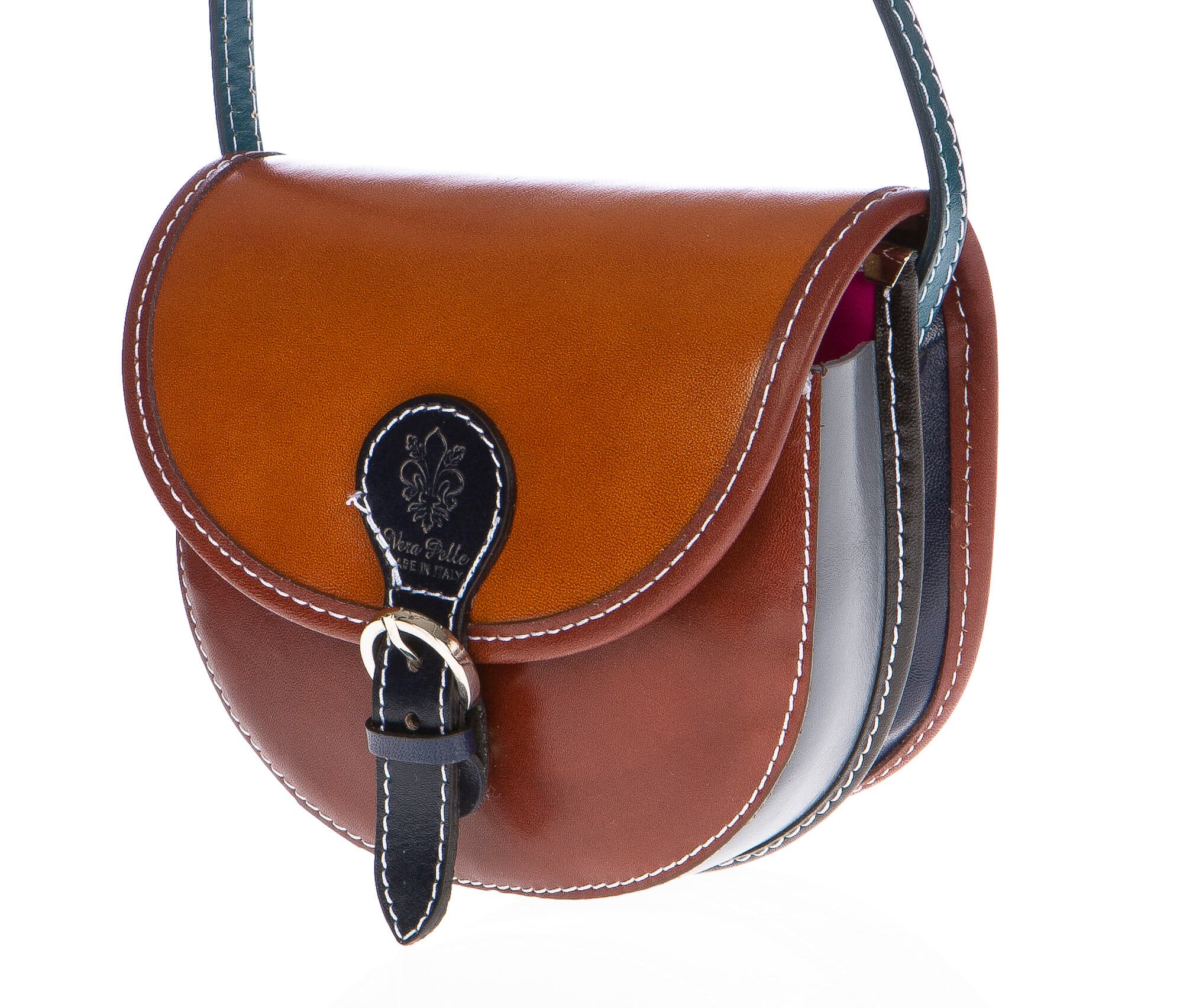 Borsa donna in vera pelle CHIAROSCURO mod. RAMONA colore MULTICOLORE Made in Italy (Borsa