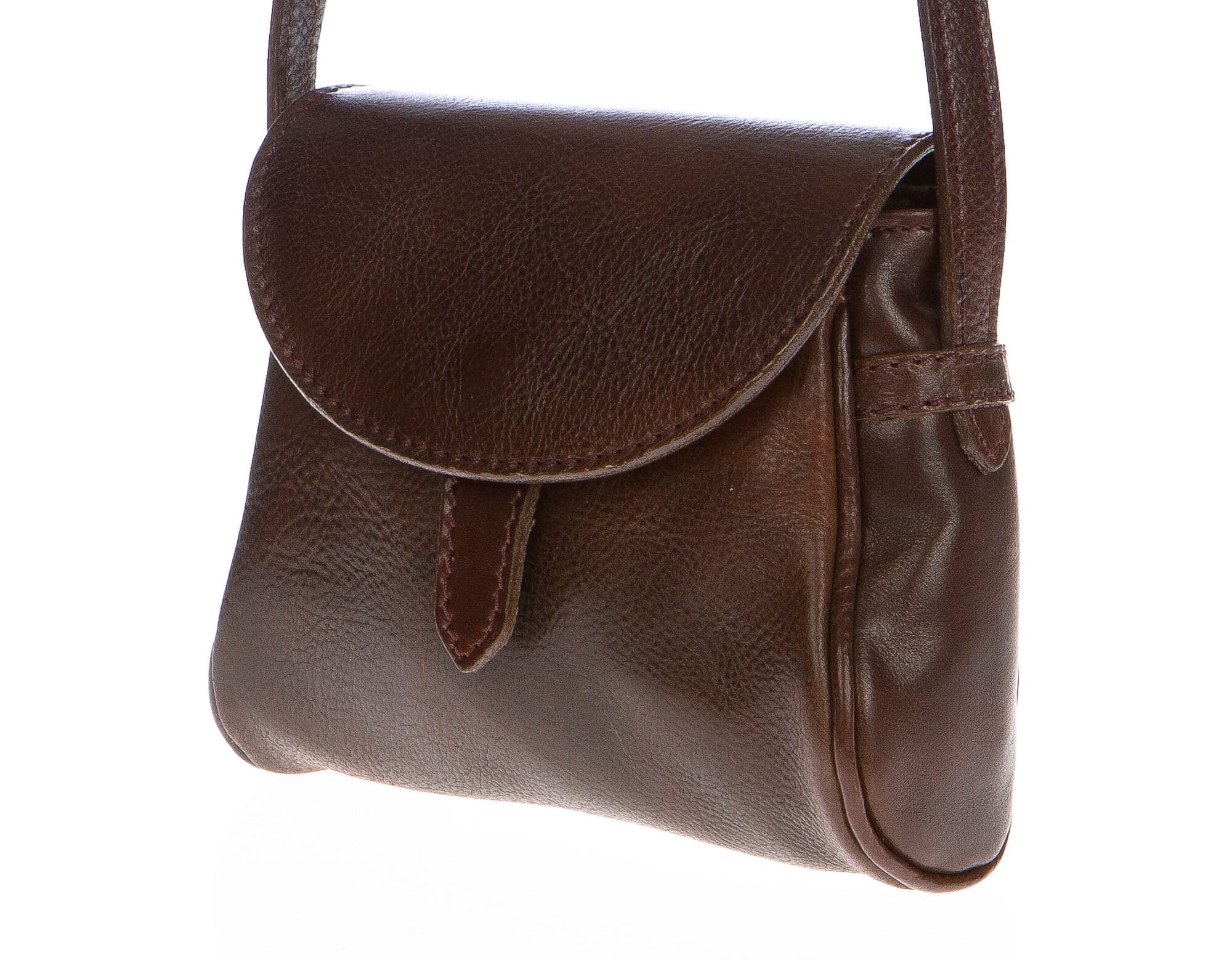 Borsa donna in vera pelle CHIAROSCURO mod. ROSETTA colore TESTA DI MORO Made in Italy