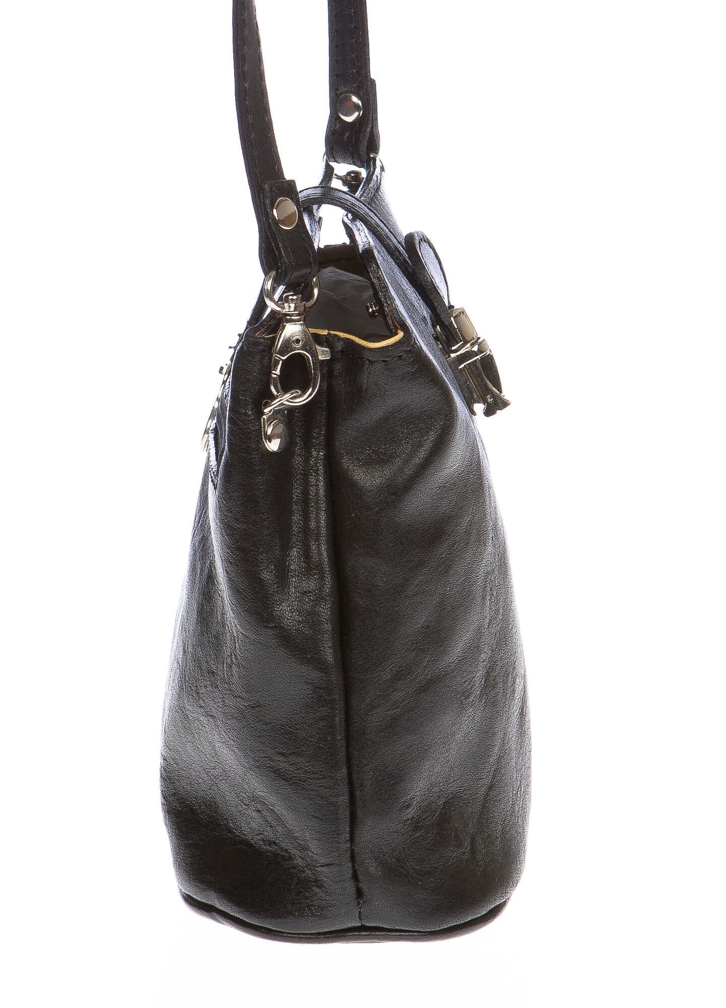 Borsa donna in vera pelle CHIAROSCURO mod. NIVEA colore NERO Made in Italy (Borsa)