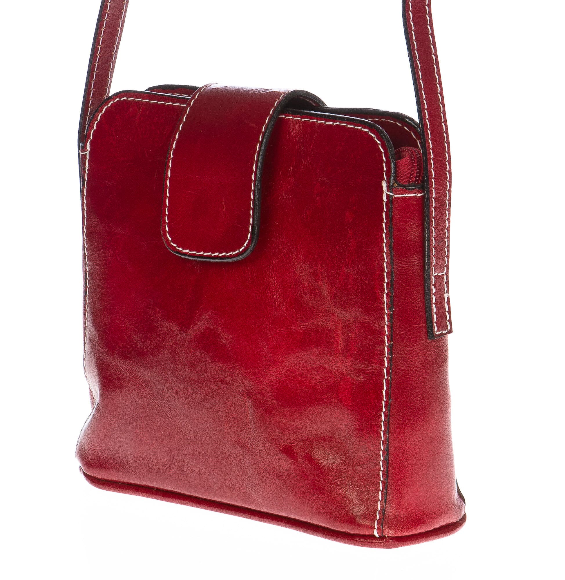 Borsa donna in vera pelle CHIAROSCURO mod. ROSSANA colore ROSSO Made in Italy (Borsa)