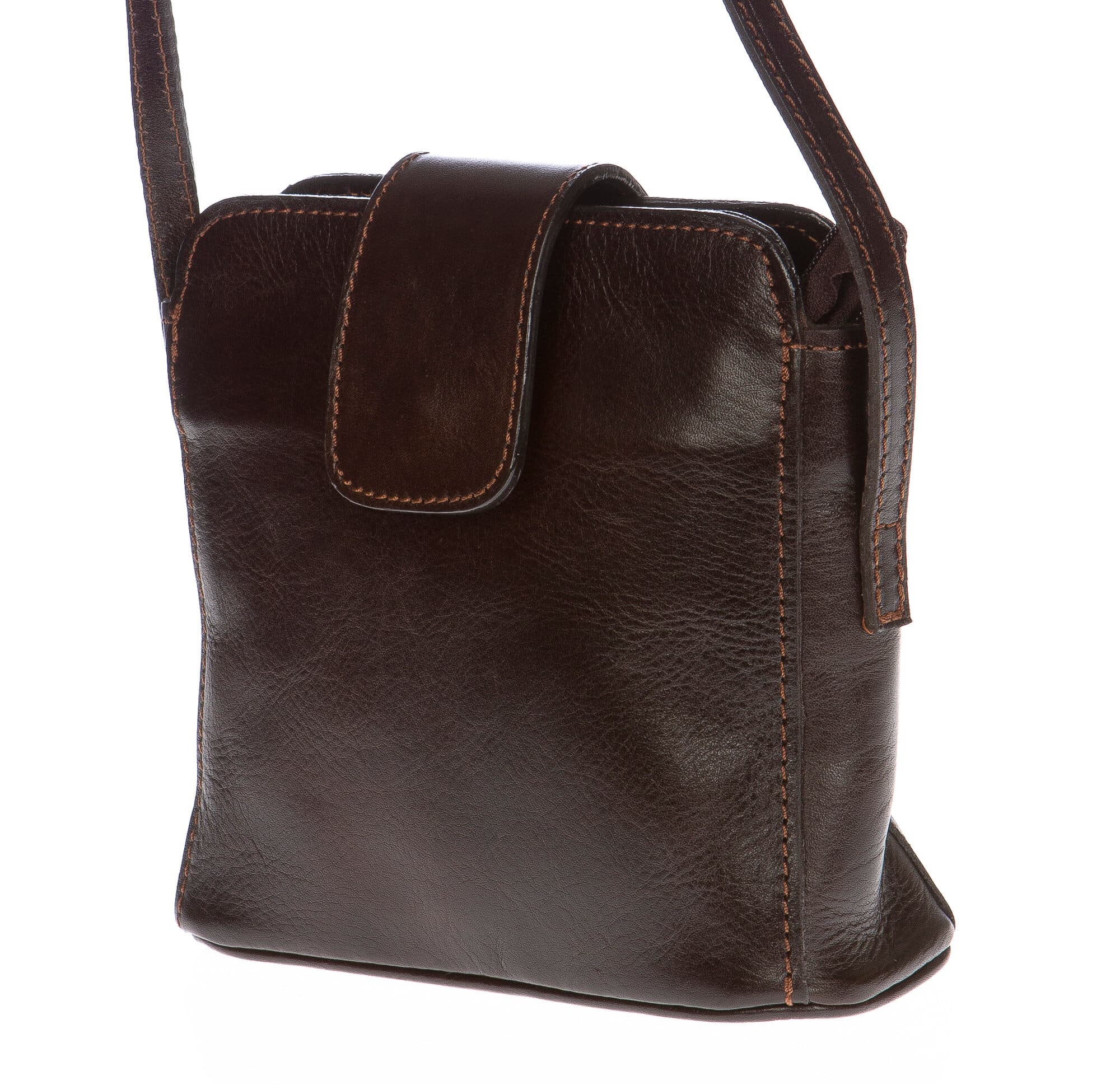 Borsa donna in vera pelle CHIAROSCURO mod. ROSSANA colore TESTA DI MORO Made in Italy (Borsa)