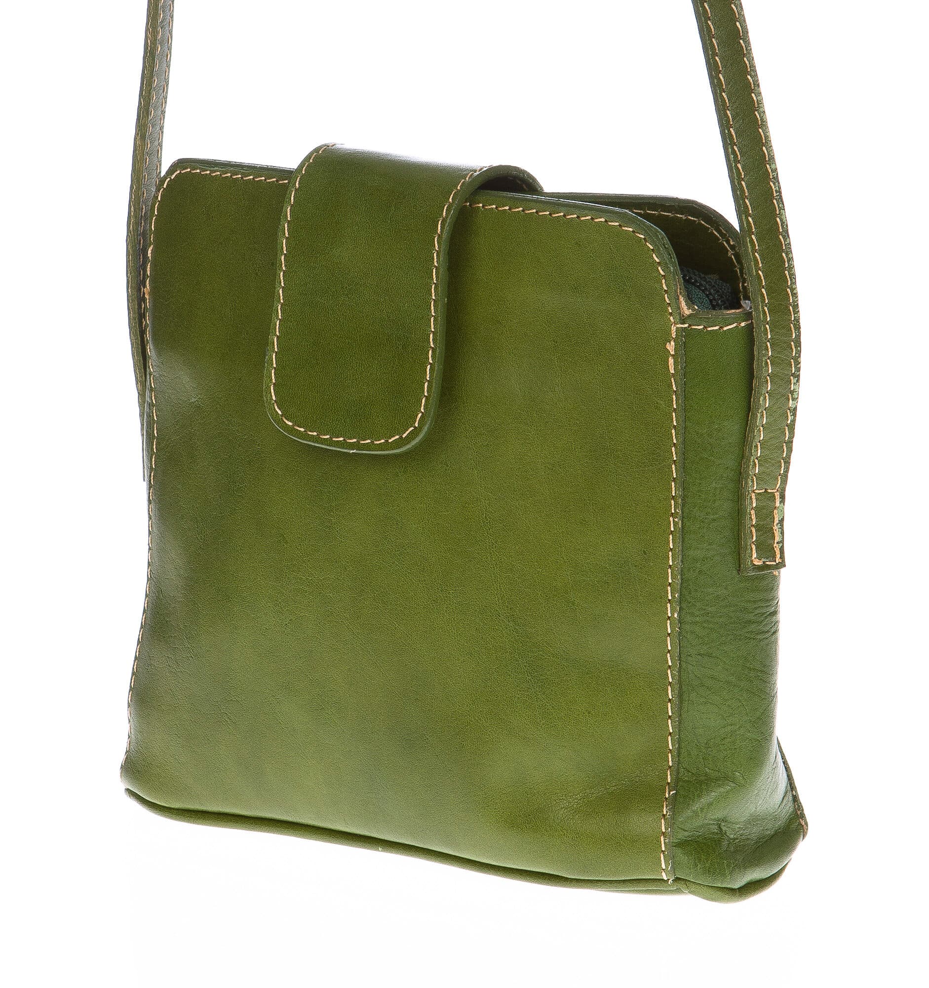 Borsa donna in vera pelle CHIAROSCURO mod. ROSSANA colore VERDE Made in Italy (Borsa)
