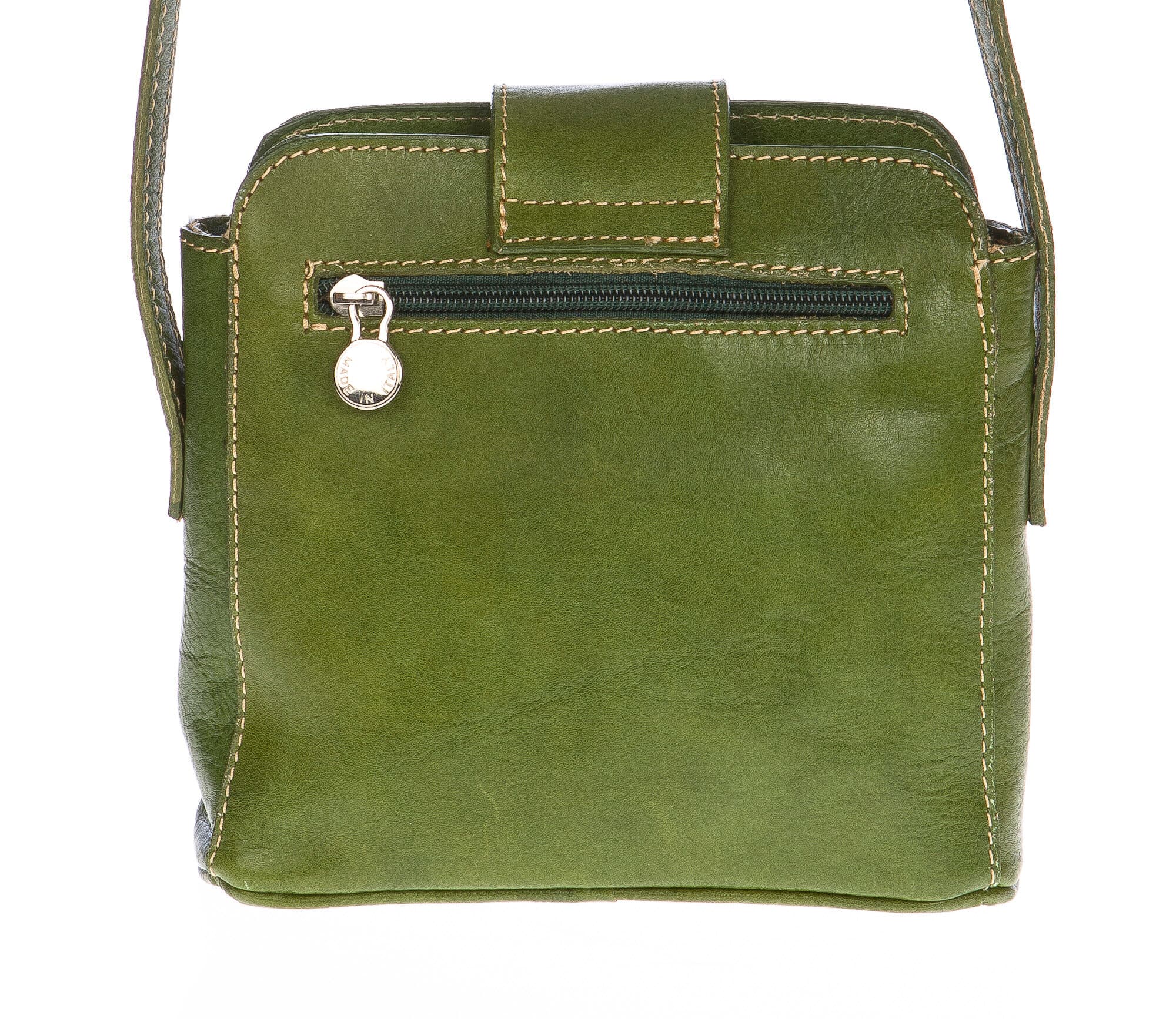 Borsa donna in vera pelle CHIAROSCURO mod. ROSSANA colore VERDE Made in Italy (Borsa)
