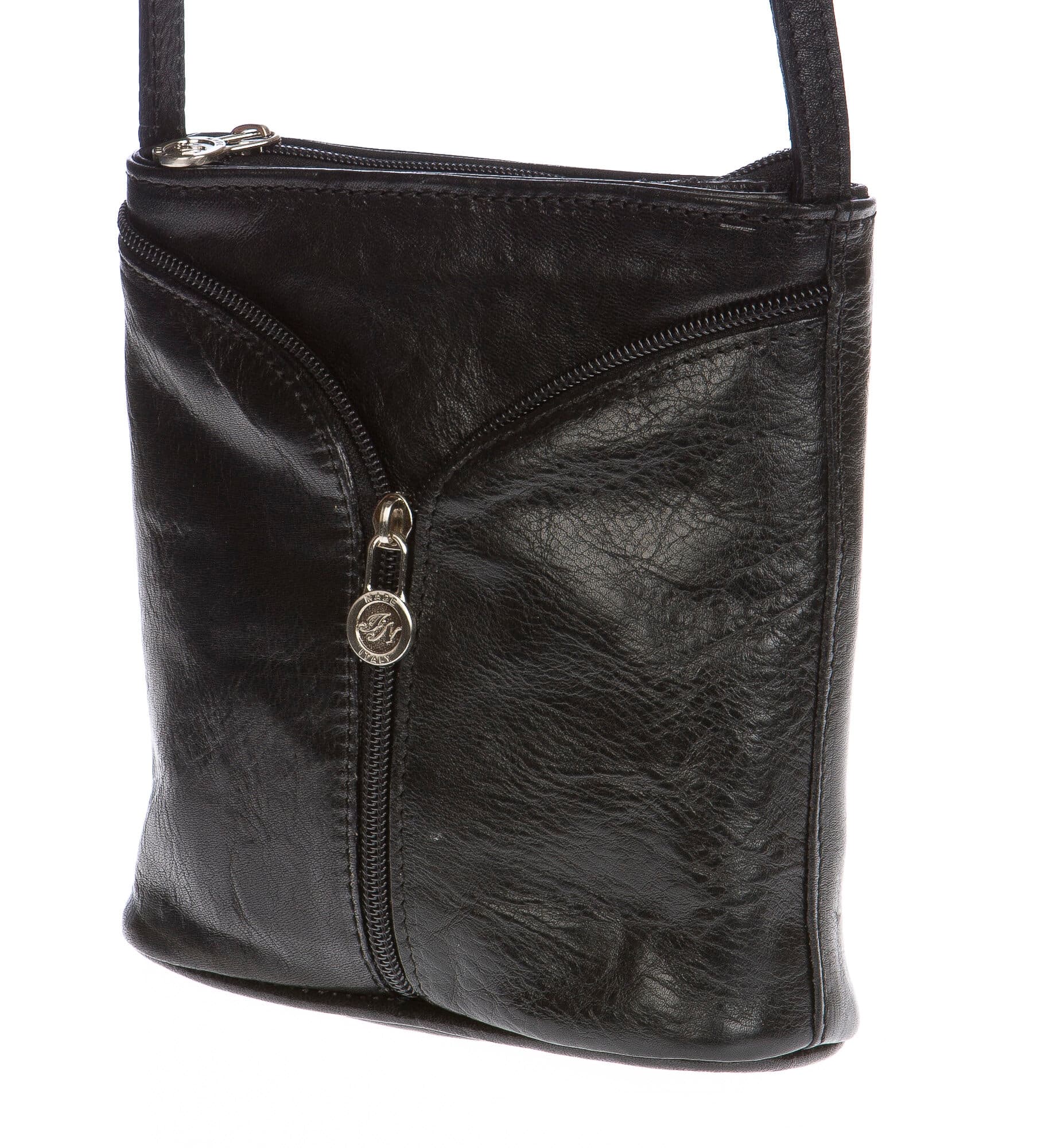 Borsa donna in vera pelle CHIAROSCURO mod. SONIA colore NERO Made in Italy (Borsa)