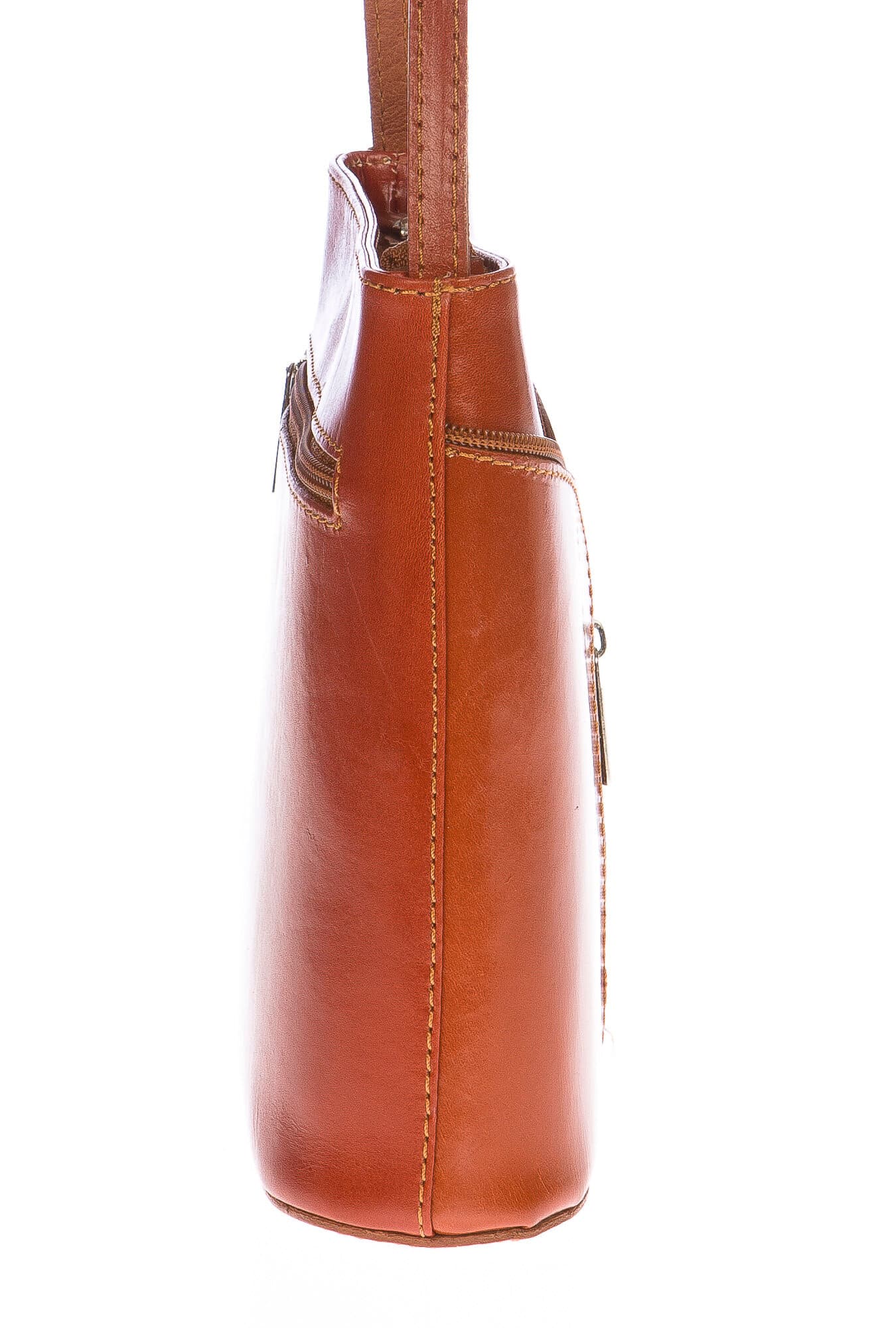 Borsa donna in vera pelle CHIAROSCURO mod. ANNA colore MIELE Made in Italy