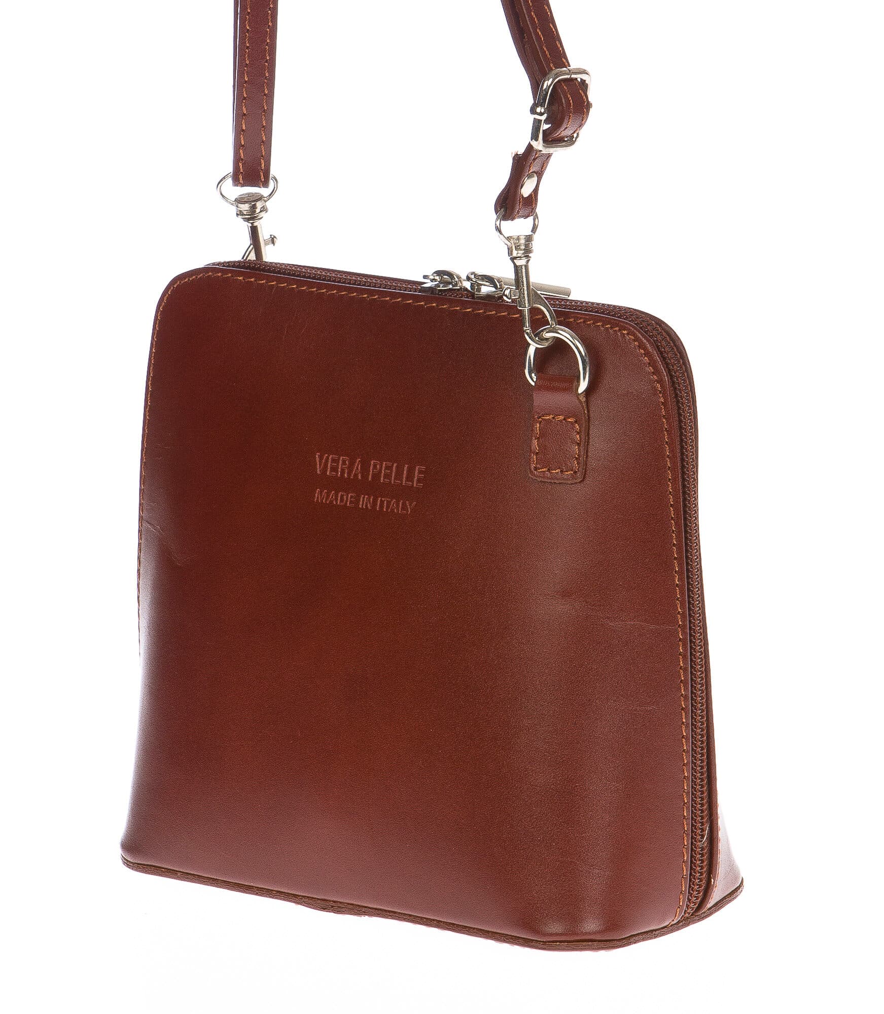 Borsa donna in vera pelle CHIAROSCURO mod. SERENA colore MARRONE Made in Italy (Borsa)
