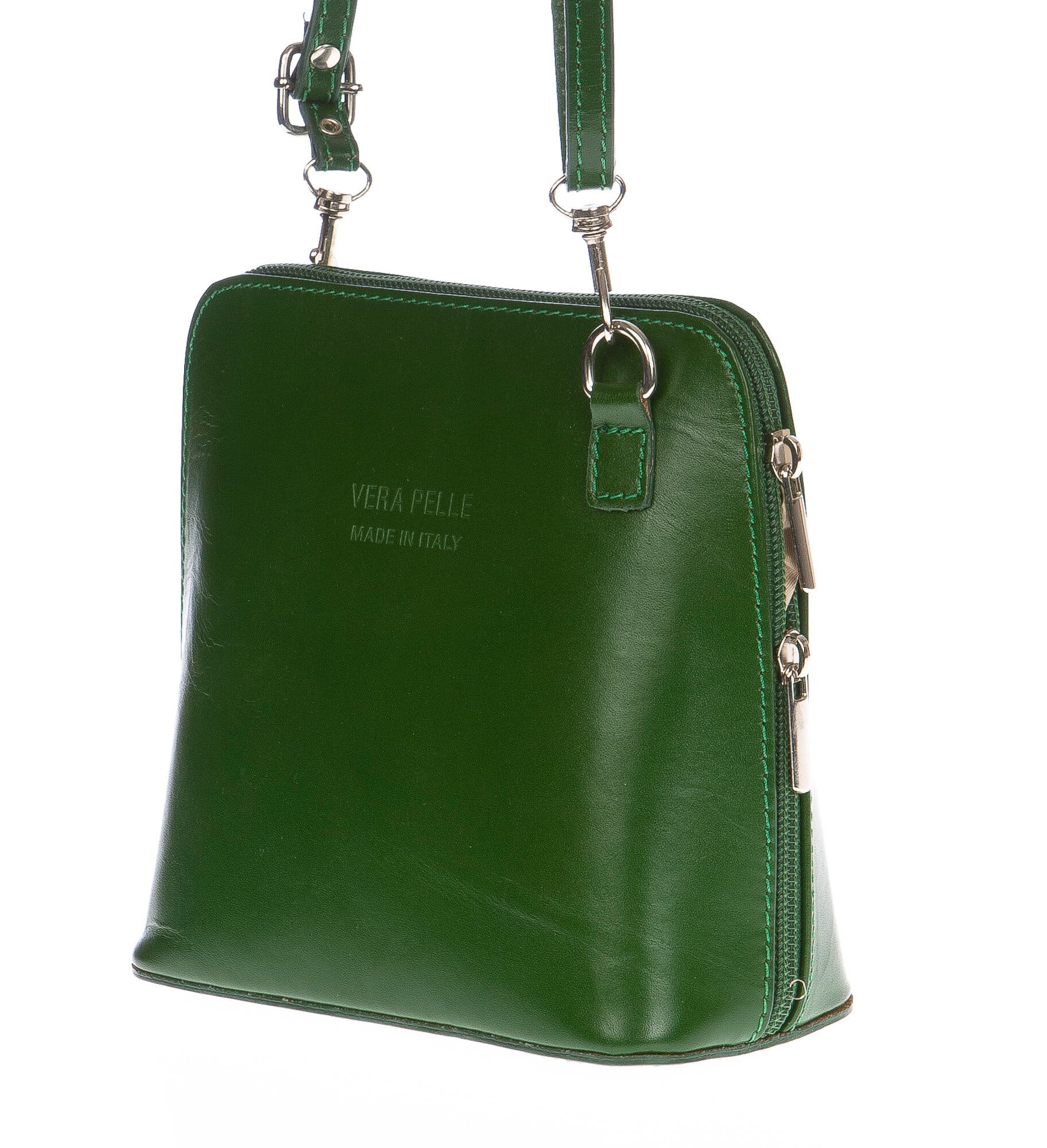 Borsa donna in vera pelle CHIAROSCURO mod. SERENA colore VERDE Made in Italy