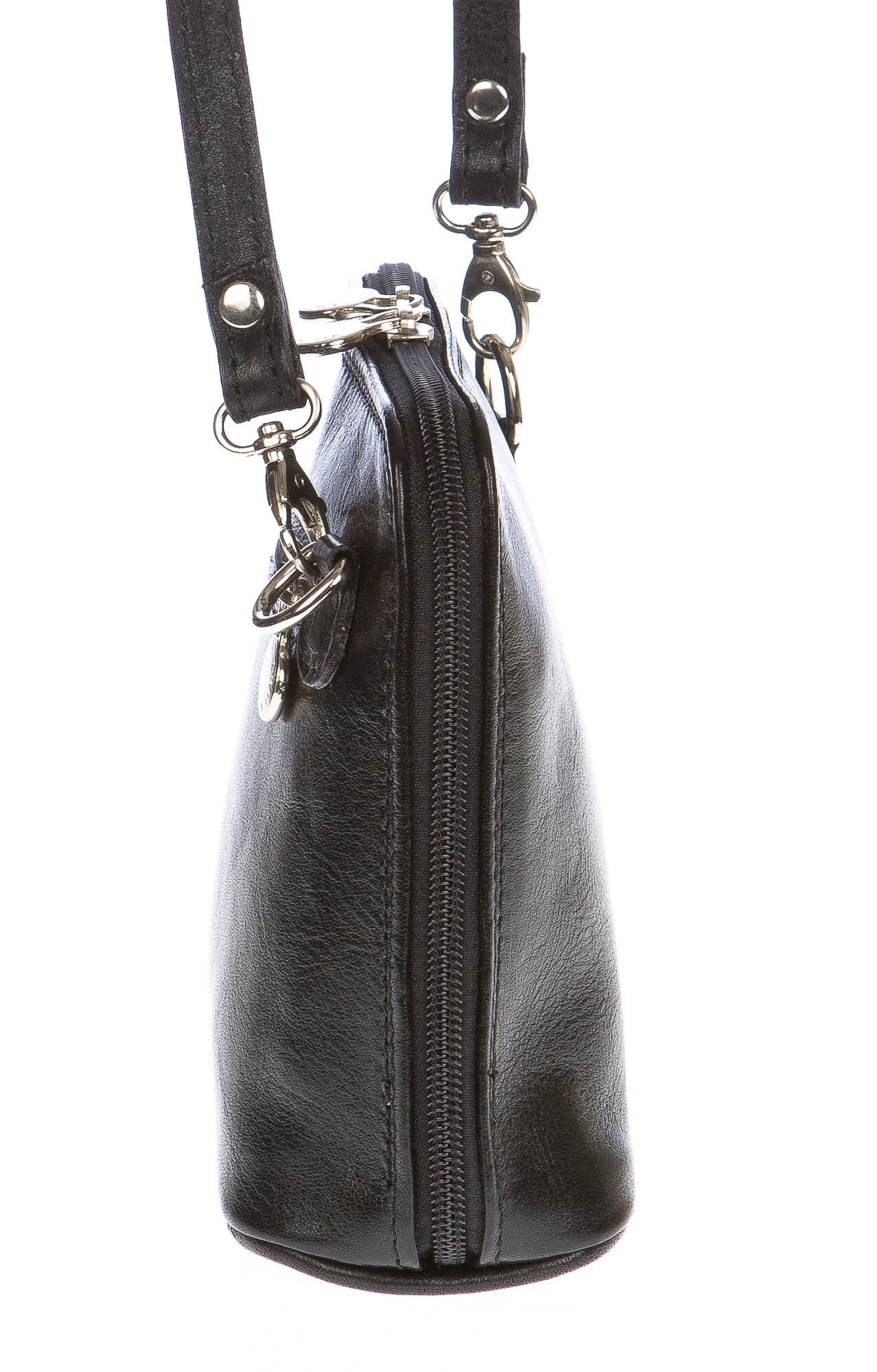 Borsa donna in vera pelle CHIAROSCURO mod. SANDRA colore NERO Made in Italy (Borsa)