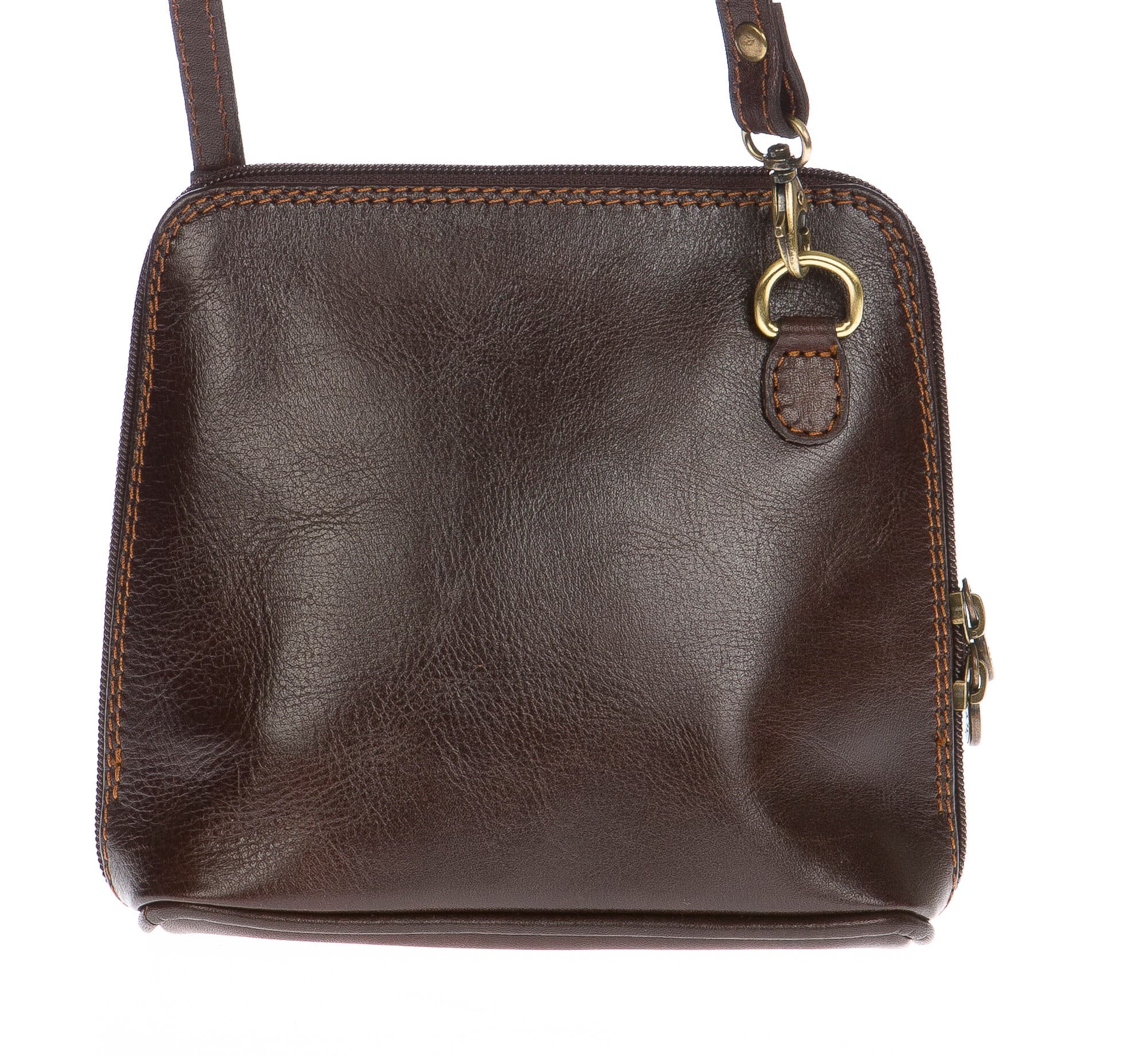 Borsa donna in vera pelle CHIAROSCURO mod. SANDRA colore TESTA DI MORO Made in Italy (Borsa)