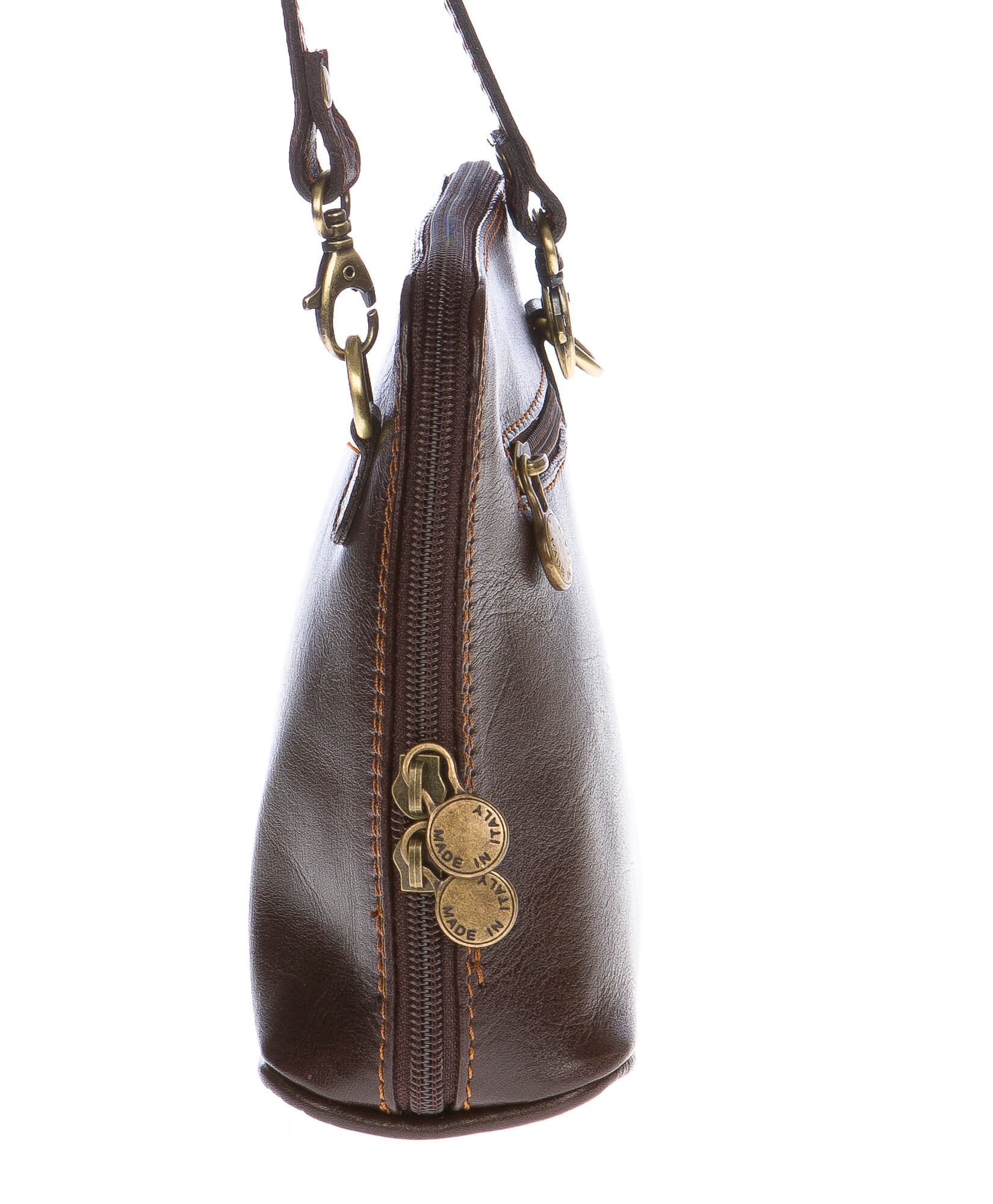 Borsa donna in vera pelle CHIAROSCURO mod. SANDRA colore TESTA DI MORO Made in Italy (Borsa)