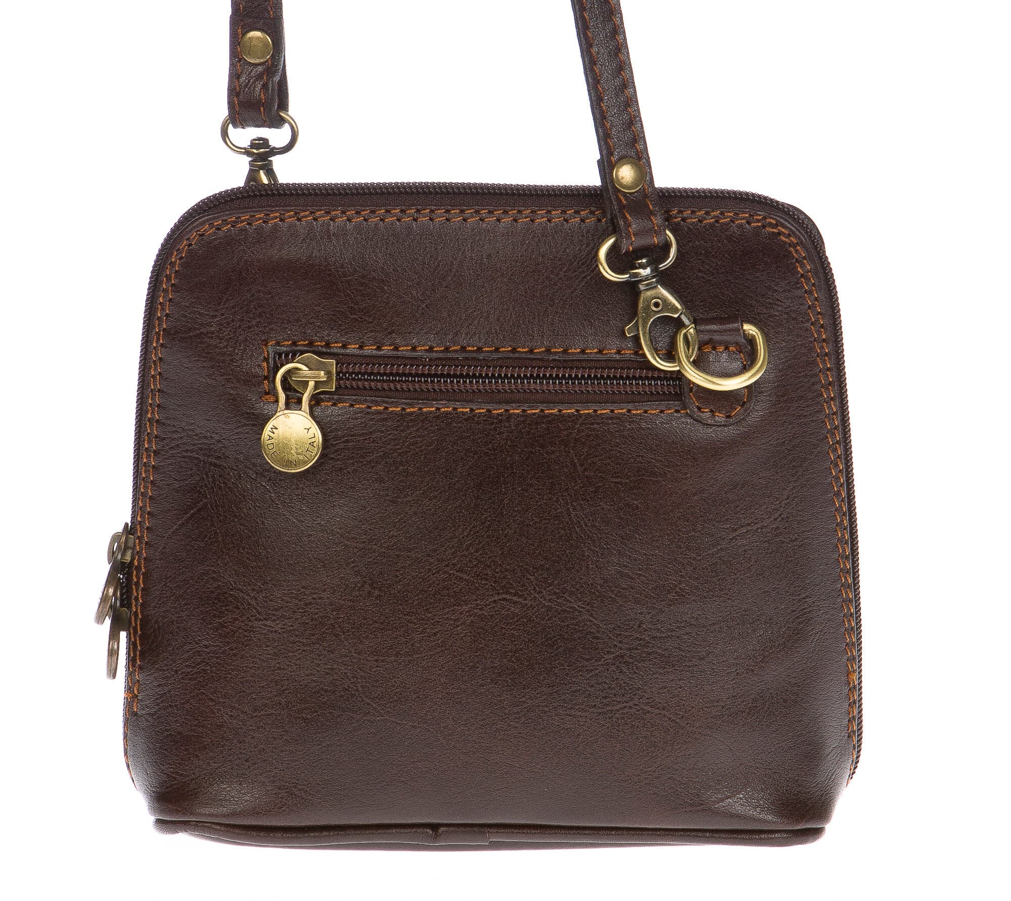 Borsa donna in vera pelle CHIAROSCURO mod. SANDRA colore TESTA DI MORO Made in Italy (Borsa)