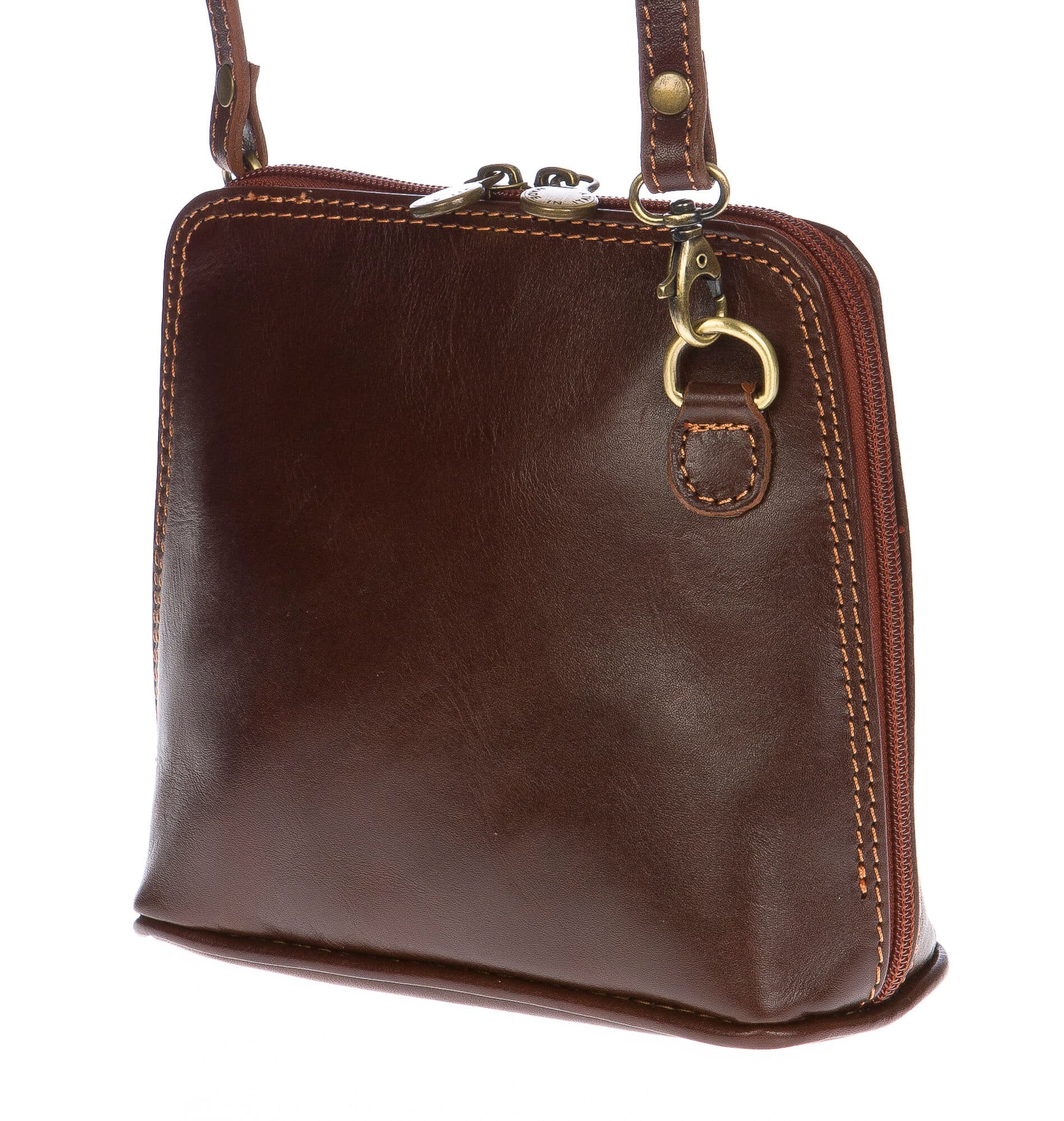 Borsa donna in vera pelle CHIAROSCURO mod. SANDRA colore MARRONE Made in Italy (Borsa)
