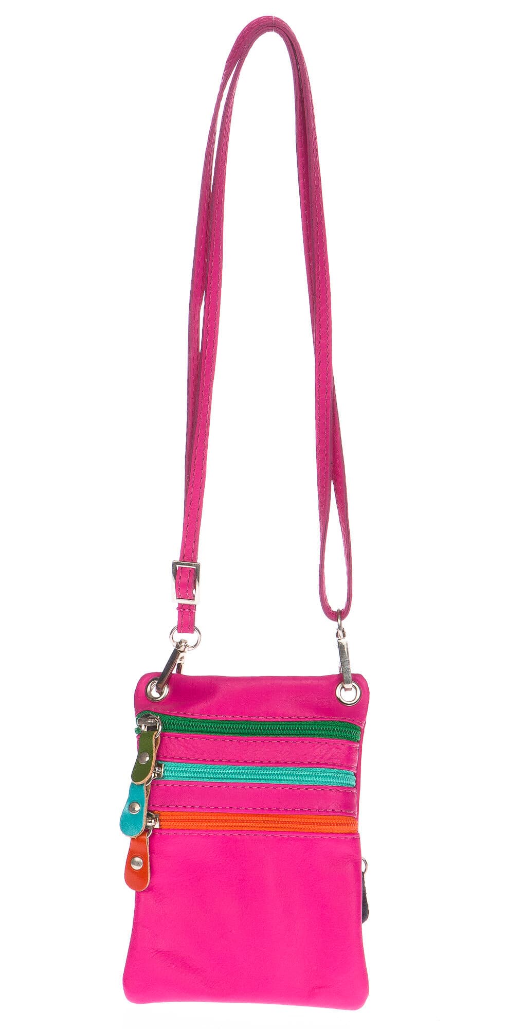 Borsa uomo / donna in vera pelle CHIAROSCURO mod. STEFANIA colore FUCSIA Made in Italy