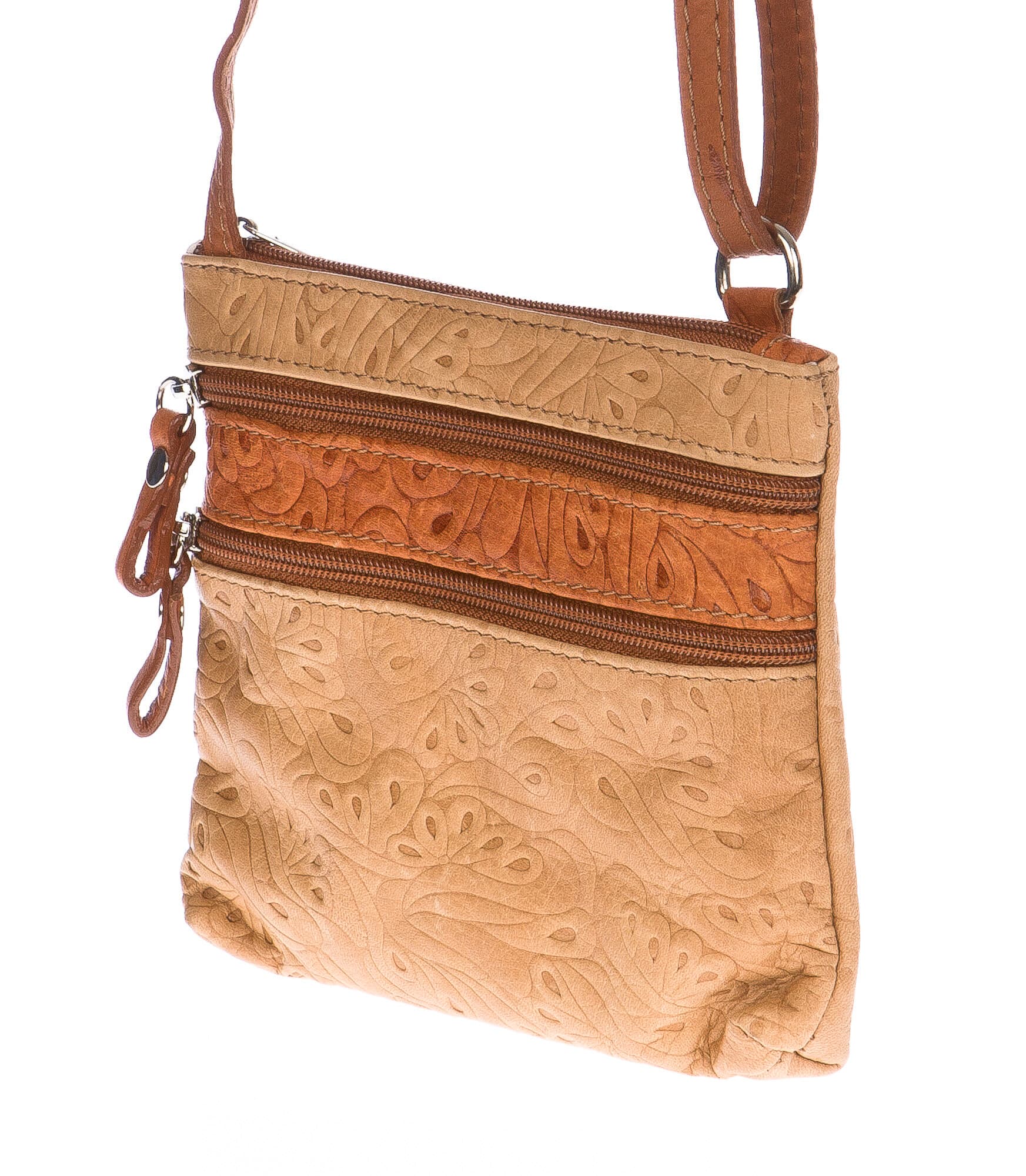 Borsa donna in vera pelle CHIARO SCURO mod. SABINA colore BEIGE Made in Italy