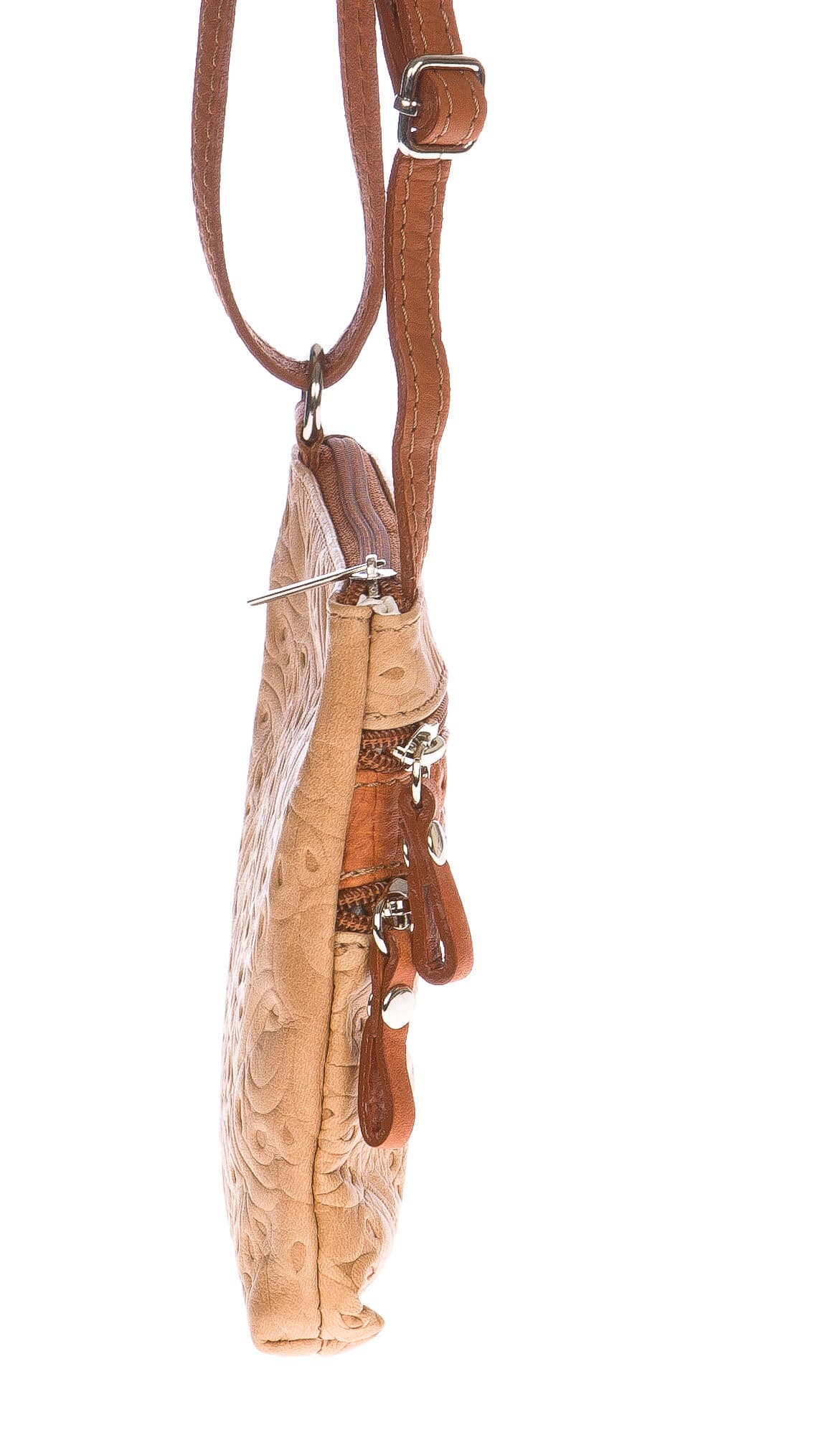 Borsa donna in vera pelle CHIARO SCURO mod. SABINA colore BEIGE Made in Italy