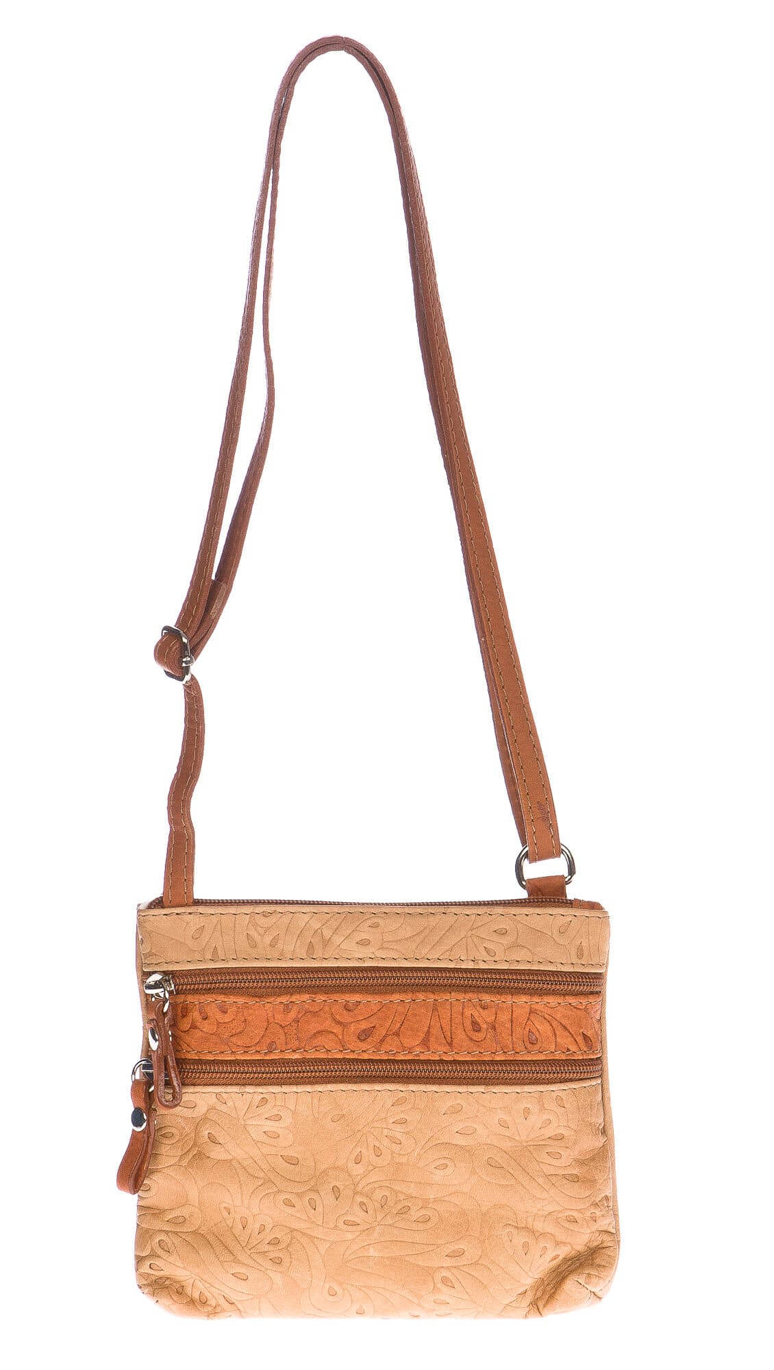 Borsa donna in vera pelle CHIARO SCURO mod. SABINA colore BEIGE Made in Italy