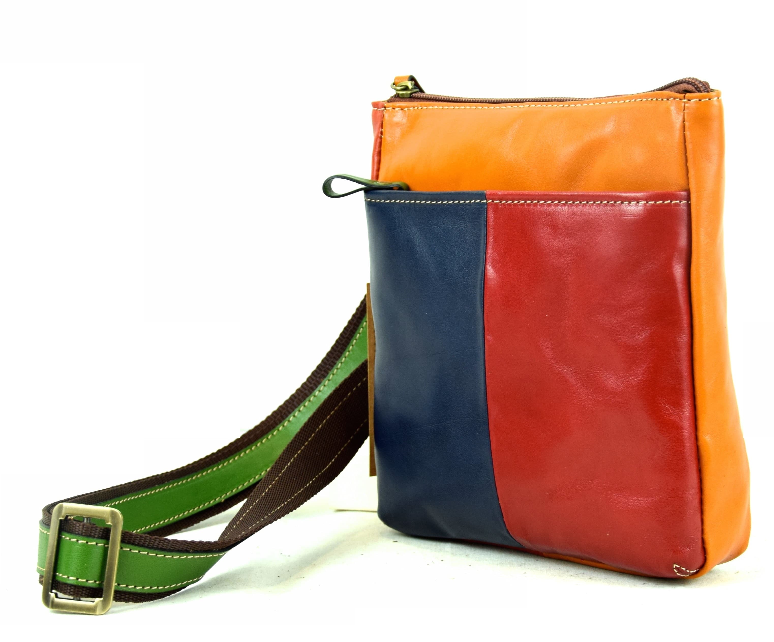 Borsa a tracolla da uomo in vera pelle VITTORIO, colore MULTICOLOR, SANTINI, MADE IN ITALY