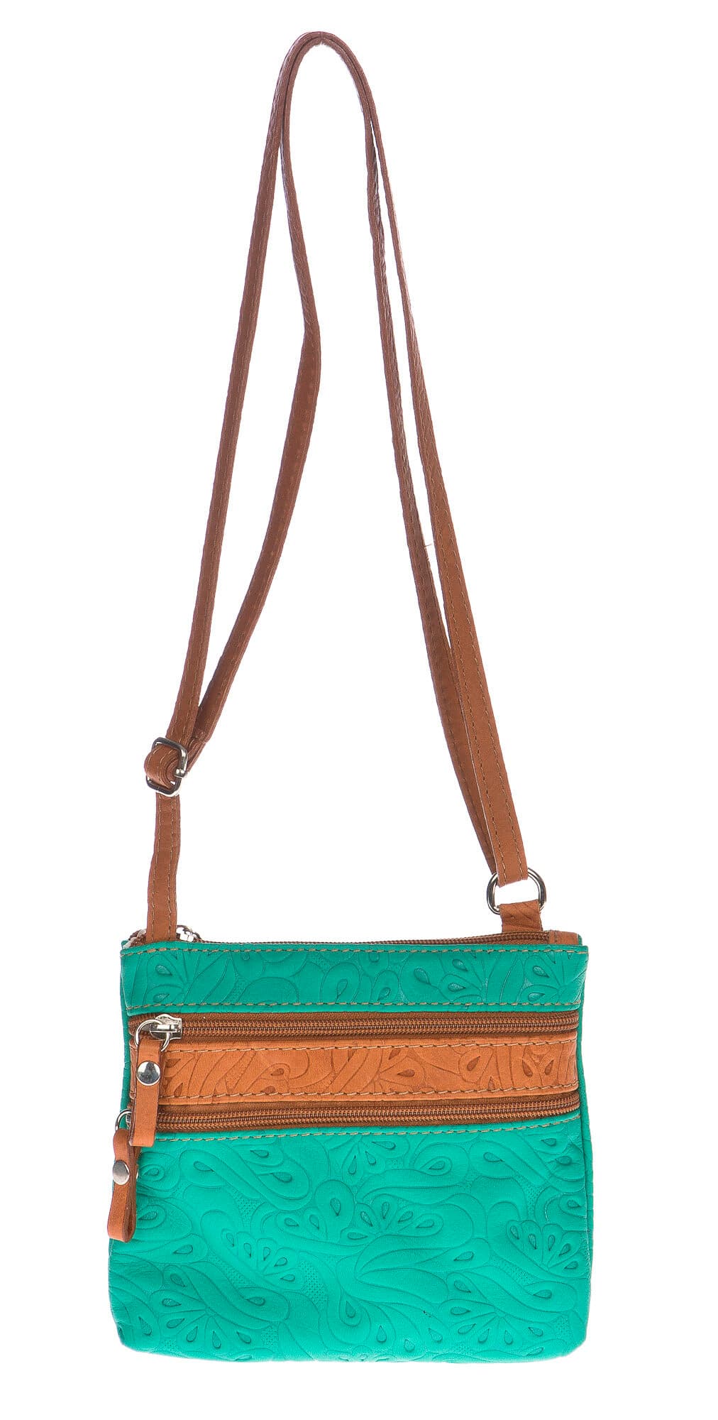 Borsa donna in vera pelle CHIARO SCURO mod. SABINA colore AZZURRO Made in Italy