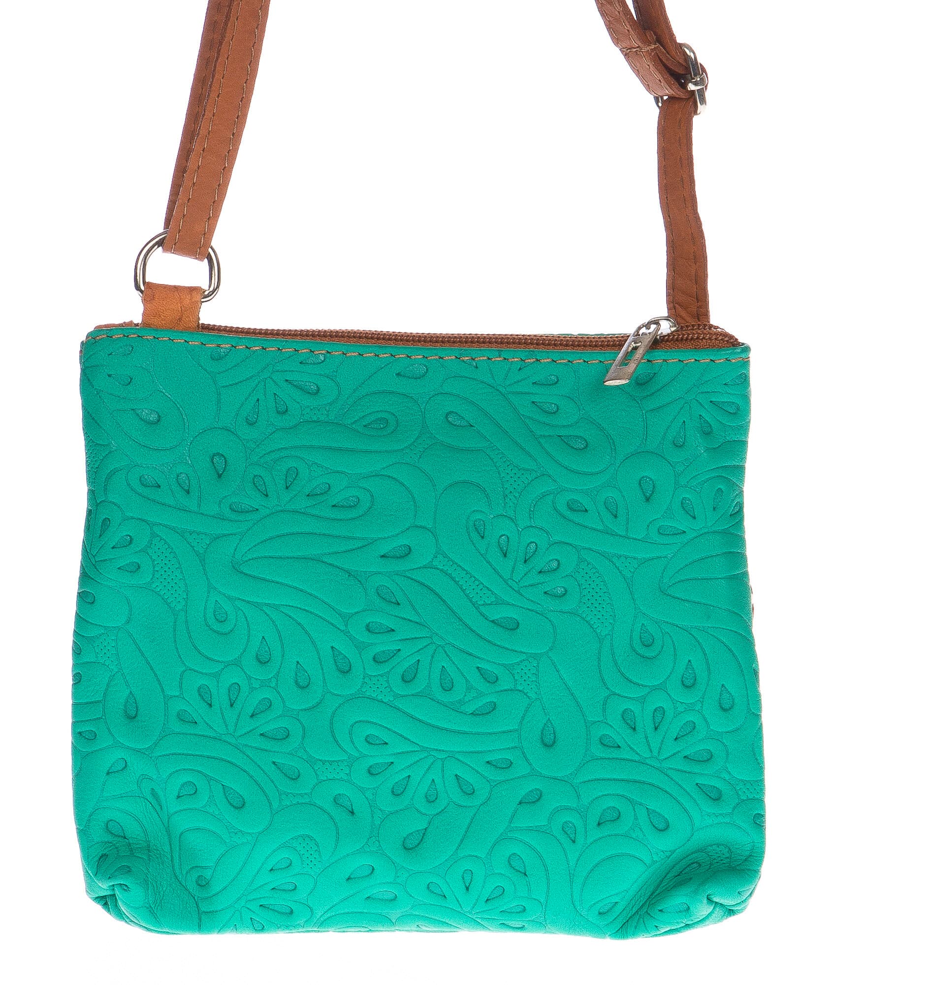 Borsa donna in vera pelle CHIARO SCURO mod. SABINA colore AZZURRO Made in Italy