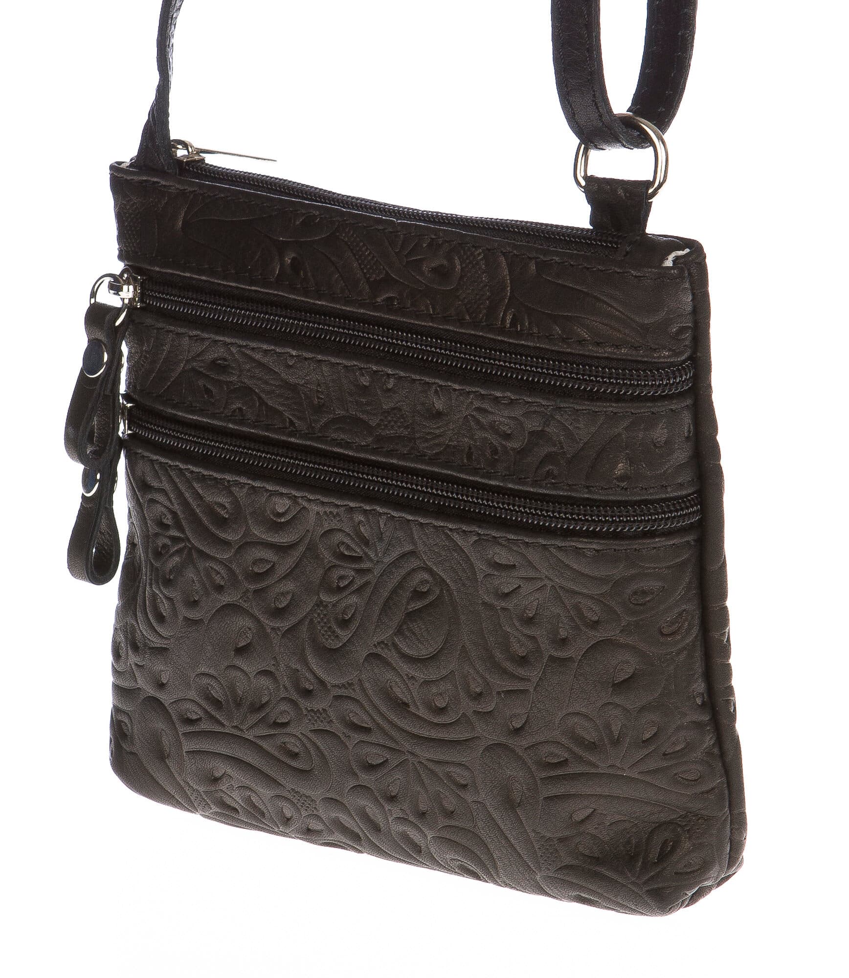 Borsa donna in vera pelle CHIARO SCURO mod. SABINA colore NERO Made in Italy