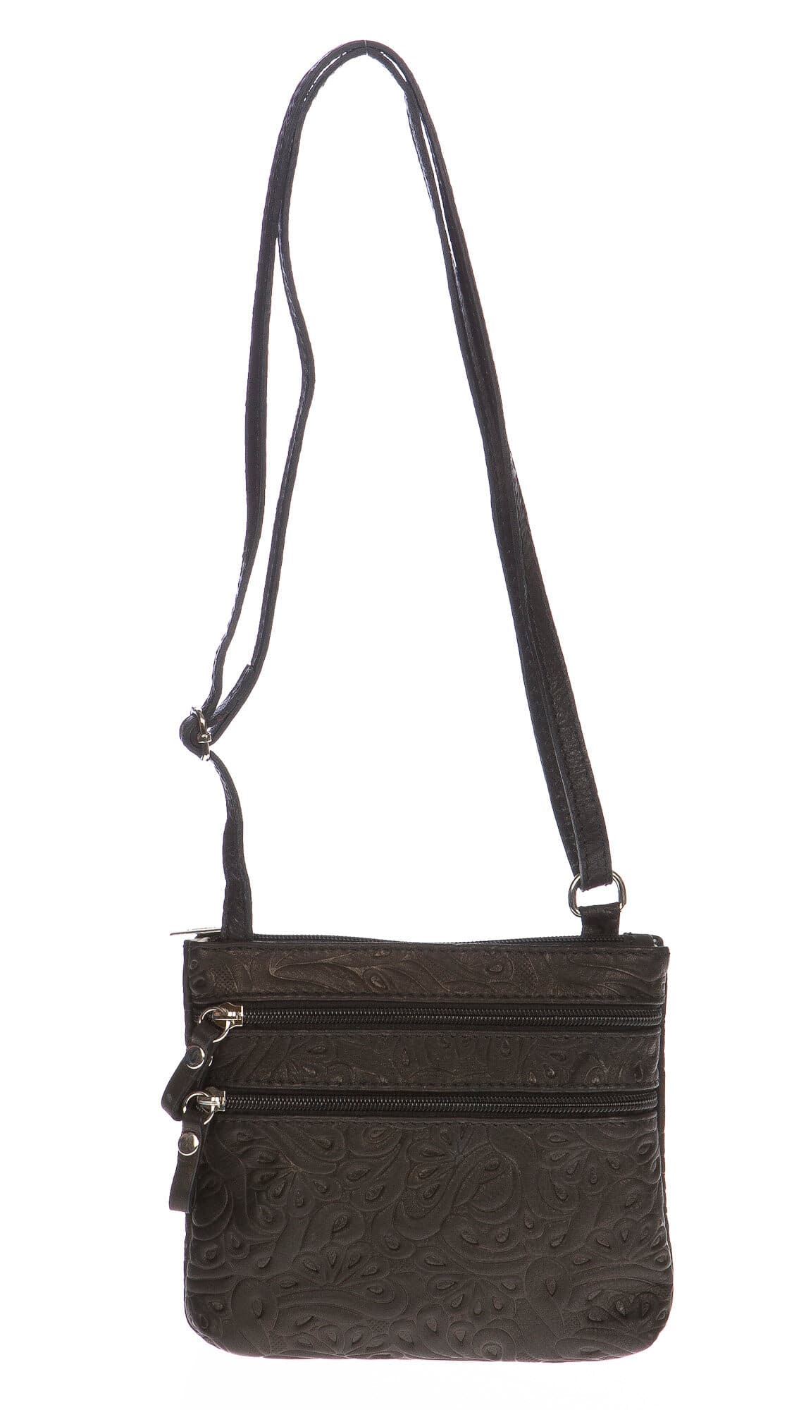 Borsa donna in vera pelle CHIARO SCURO mod. SABINA colore NERO Made in Italy