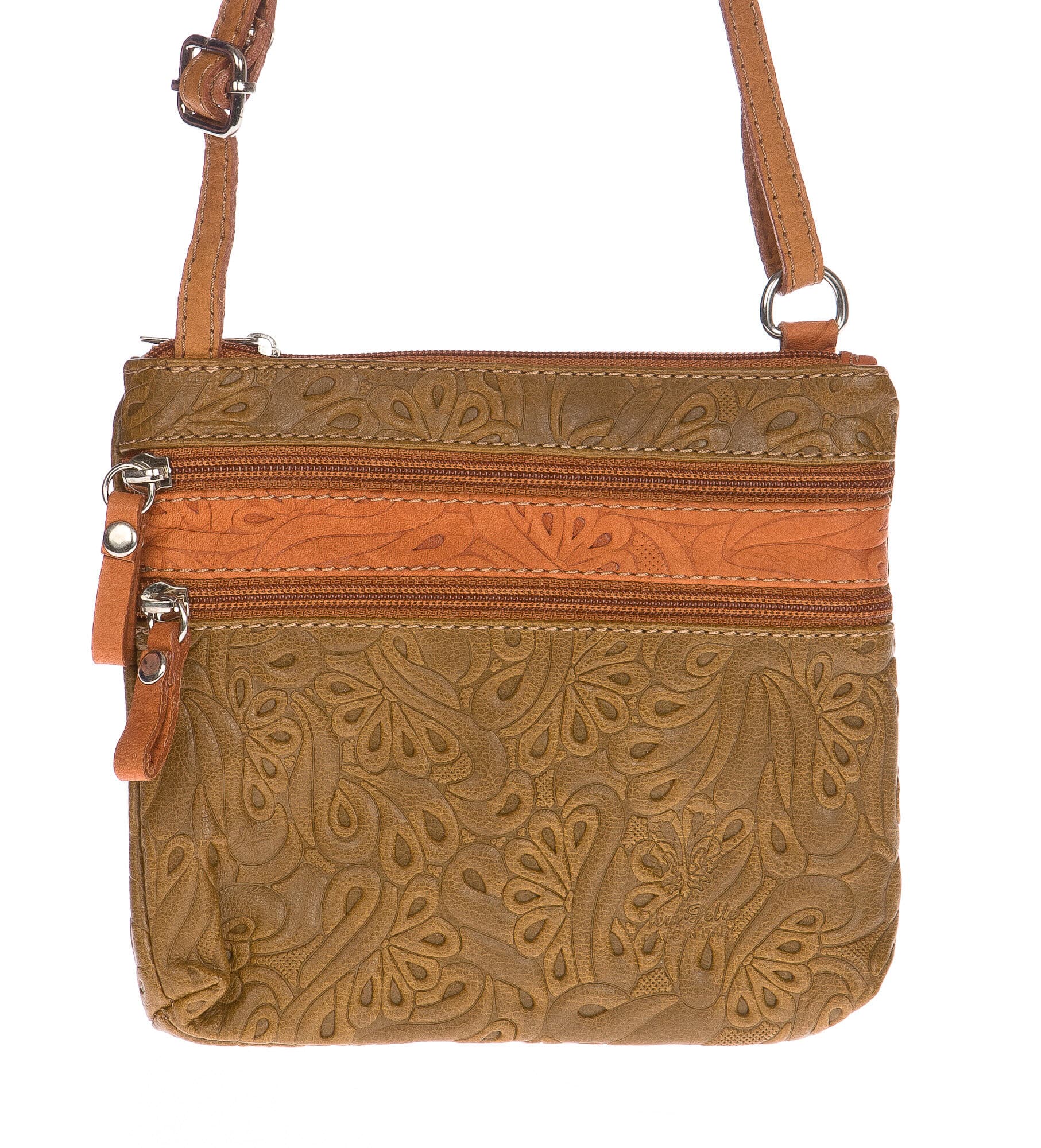 Borsa donna in vera pelle CHIARO SCURO mod. SABINA colore TAUPE Made in Italy