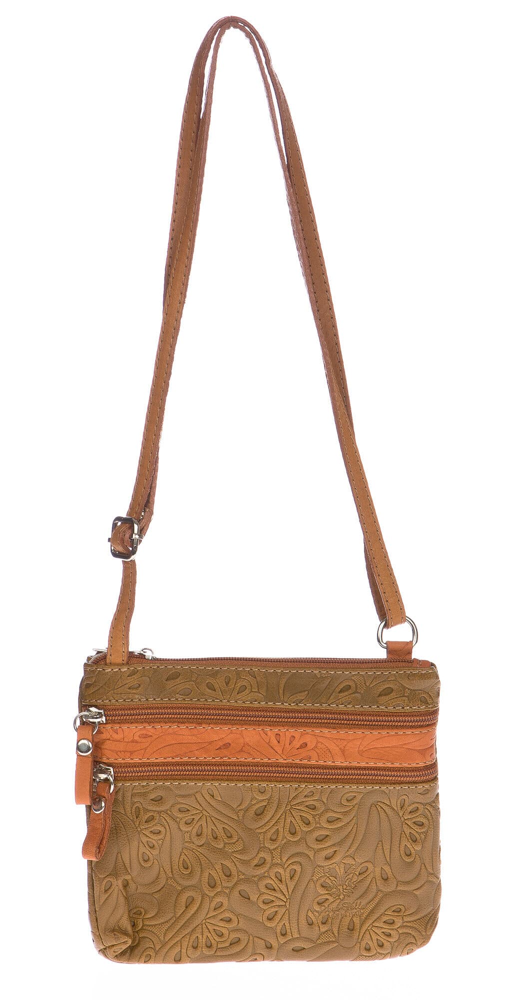 Borsa donna in vera pelle CHIARO SCURO mod. SABINA colore TAUPE Made in Italy
