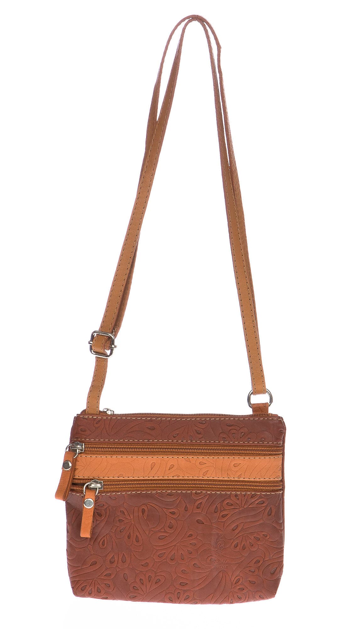 Borsa donna in vera pelle CHIARO SCURO mod. SABINA colore MARRONE Made in Italy