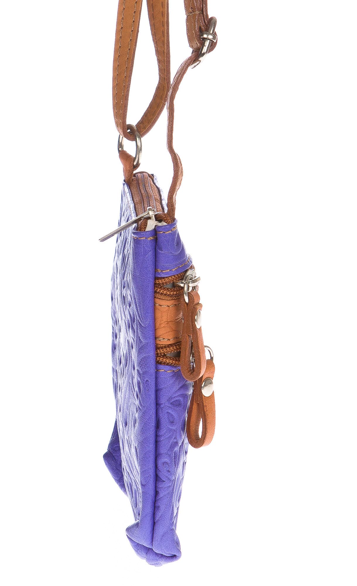 Borsa donna in vera pelle CHIARO SCURO mod. SABINA colore VIOLA Made in Italy