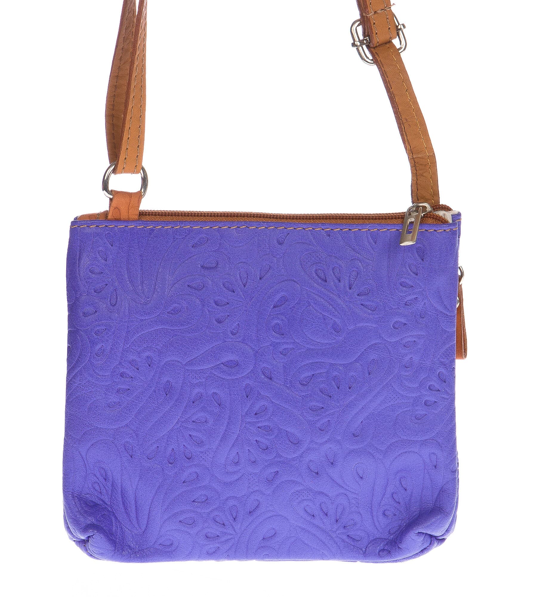 Borsa donna in vera pelle CHIARO SCURO mod. SABINA colore VIOLA Made in Italy